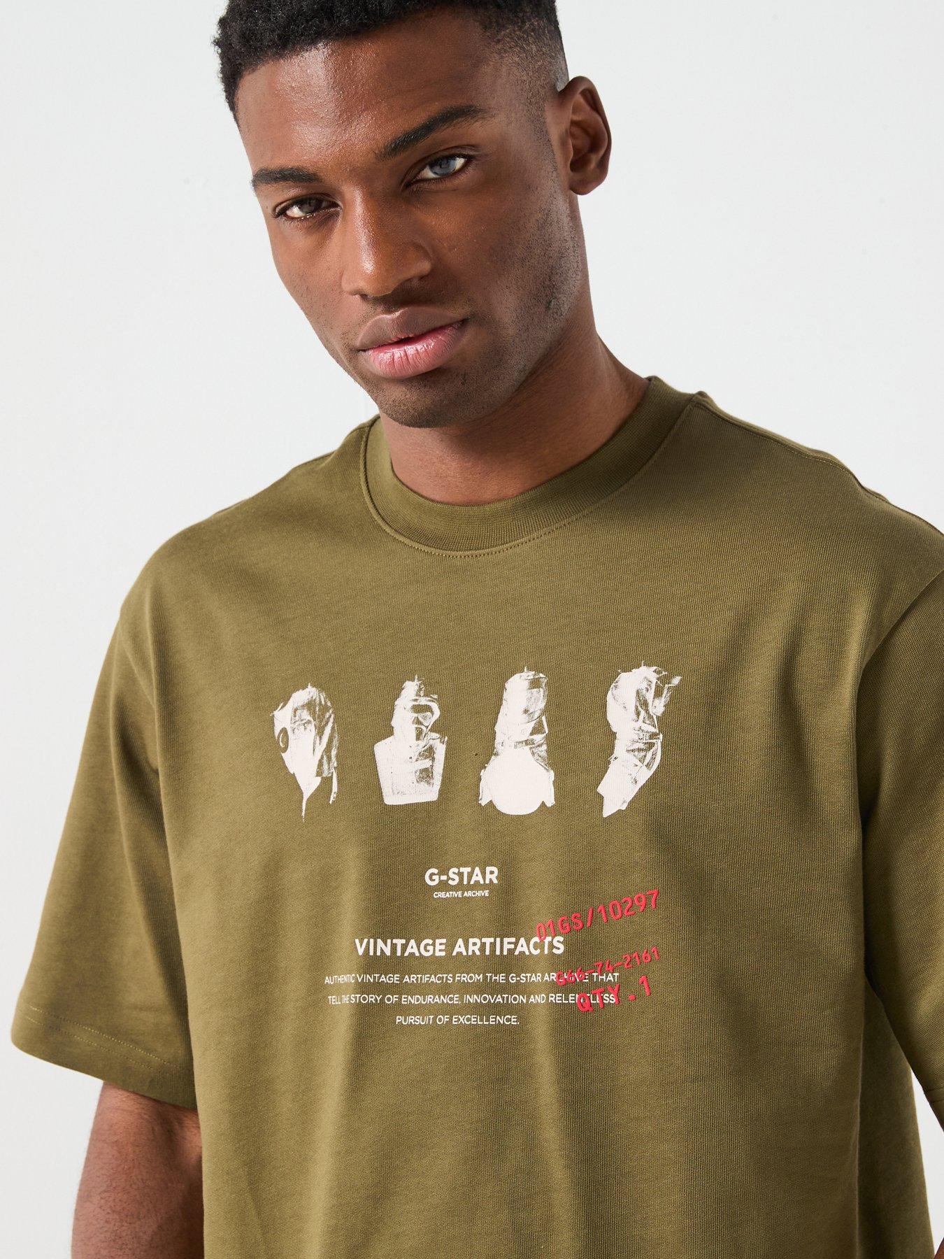  image of g-star-raw-artifacts-shaow-print-t-shirt-green