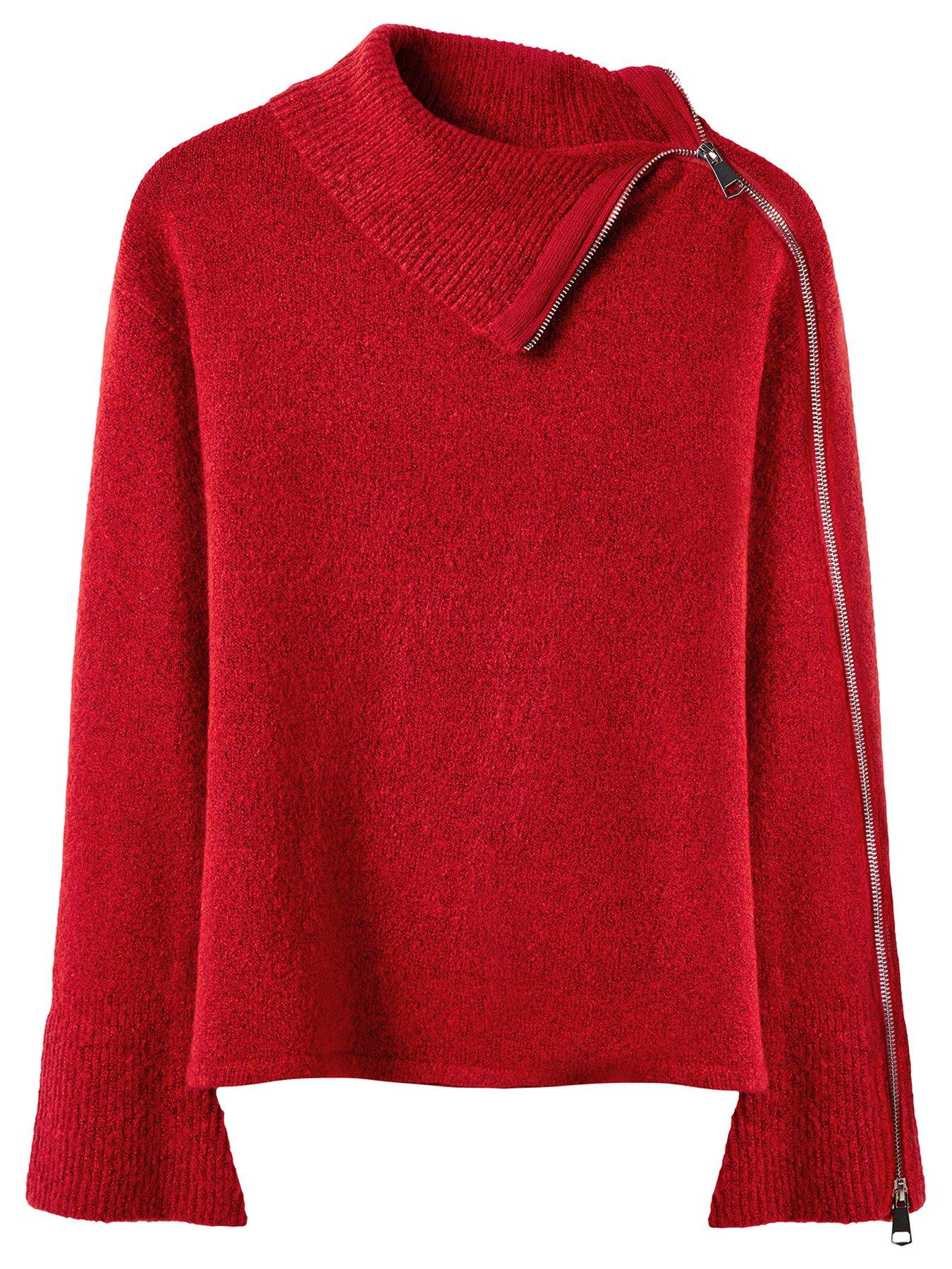  image of joe-browns-roxanne-zip-sleeve-jumper-red