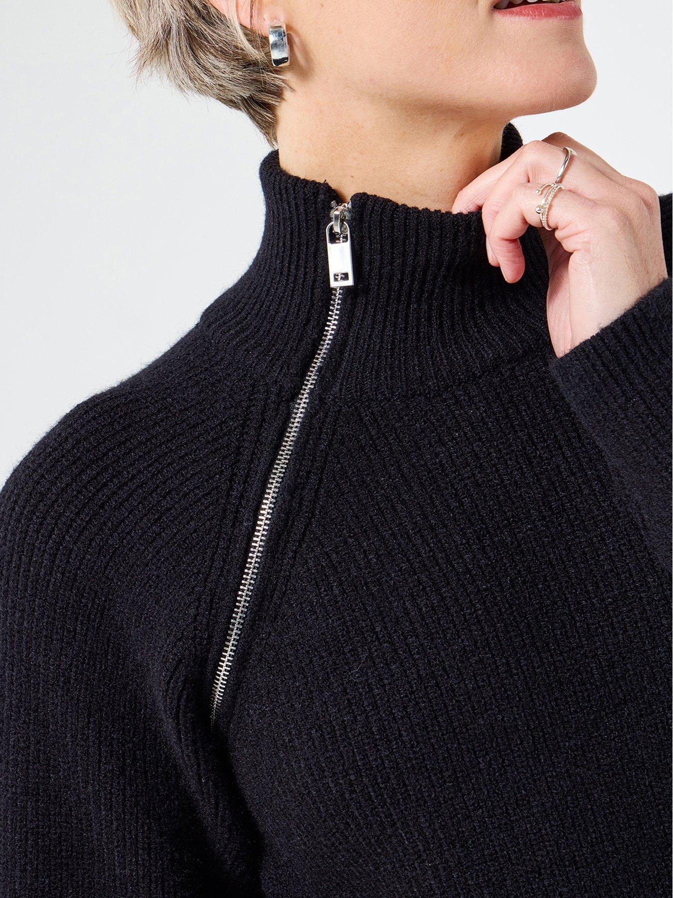 Image 3 of 6 of Joe Browns Lexie Longline Zip Detail Jumper - Black