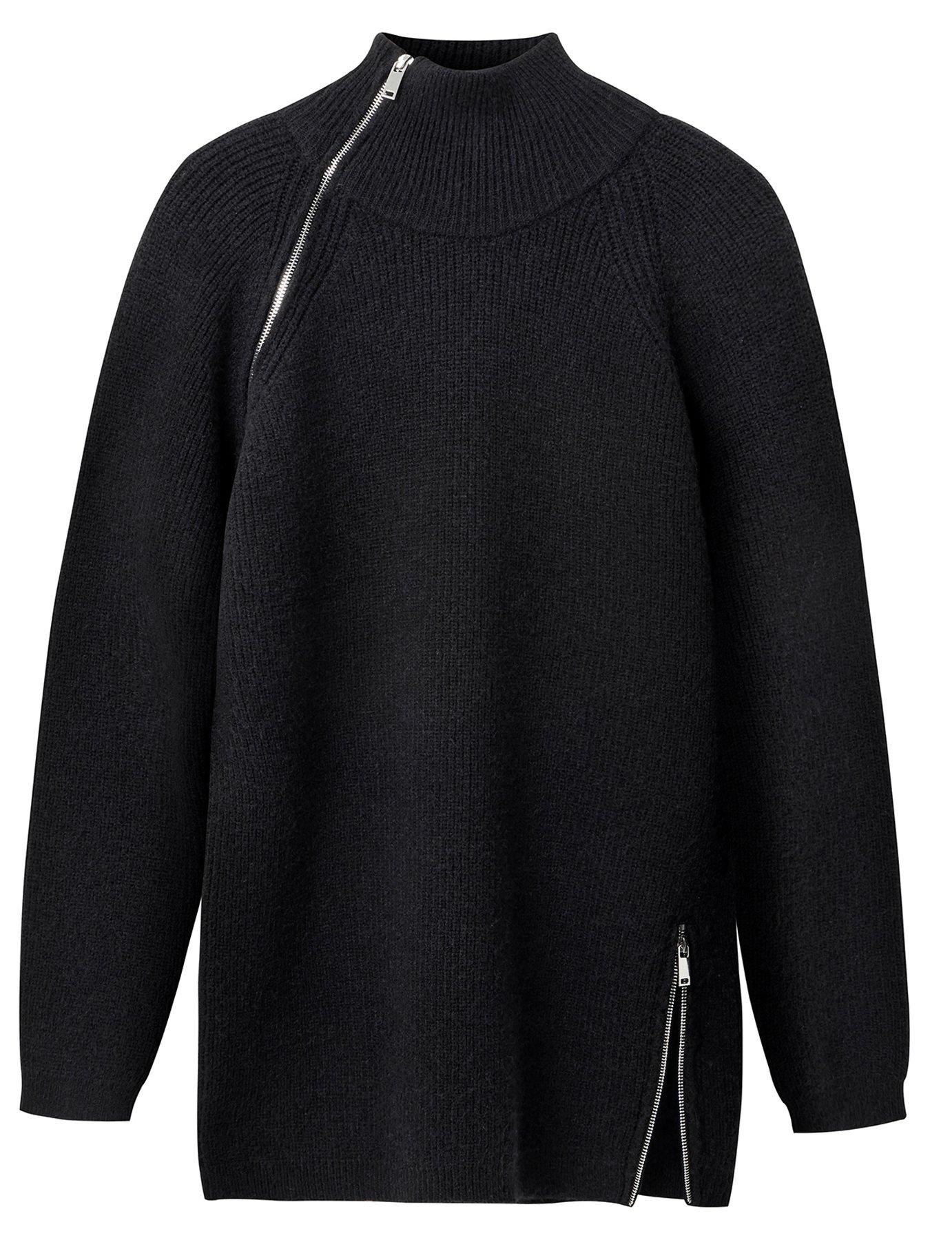 Image 6 of 6 of Joe Browns Lexie Longline Zip Detail Jumper - Black