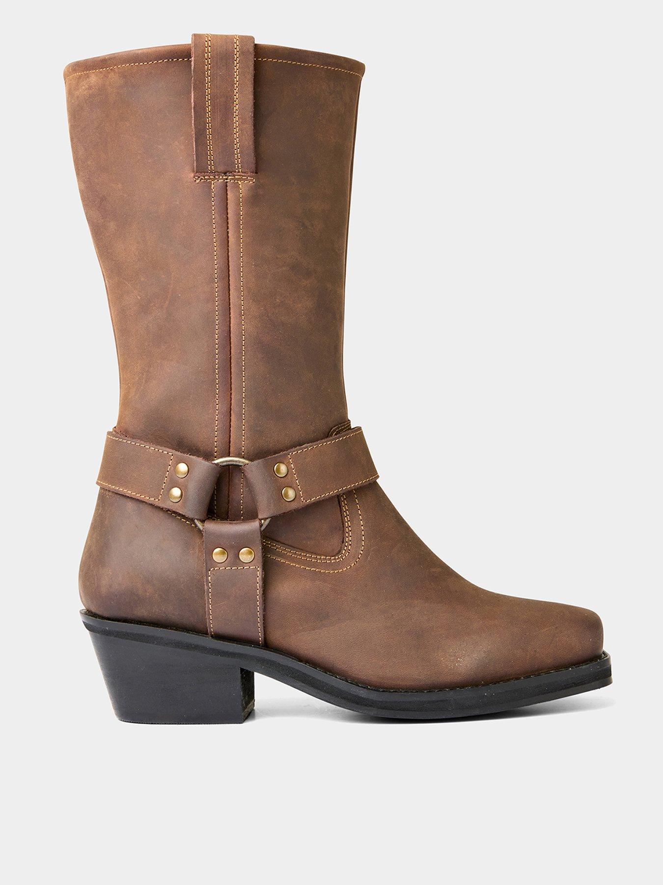 Image 1 of 6 of Joe Browns Ride Free Leather Biker Boots - Brown