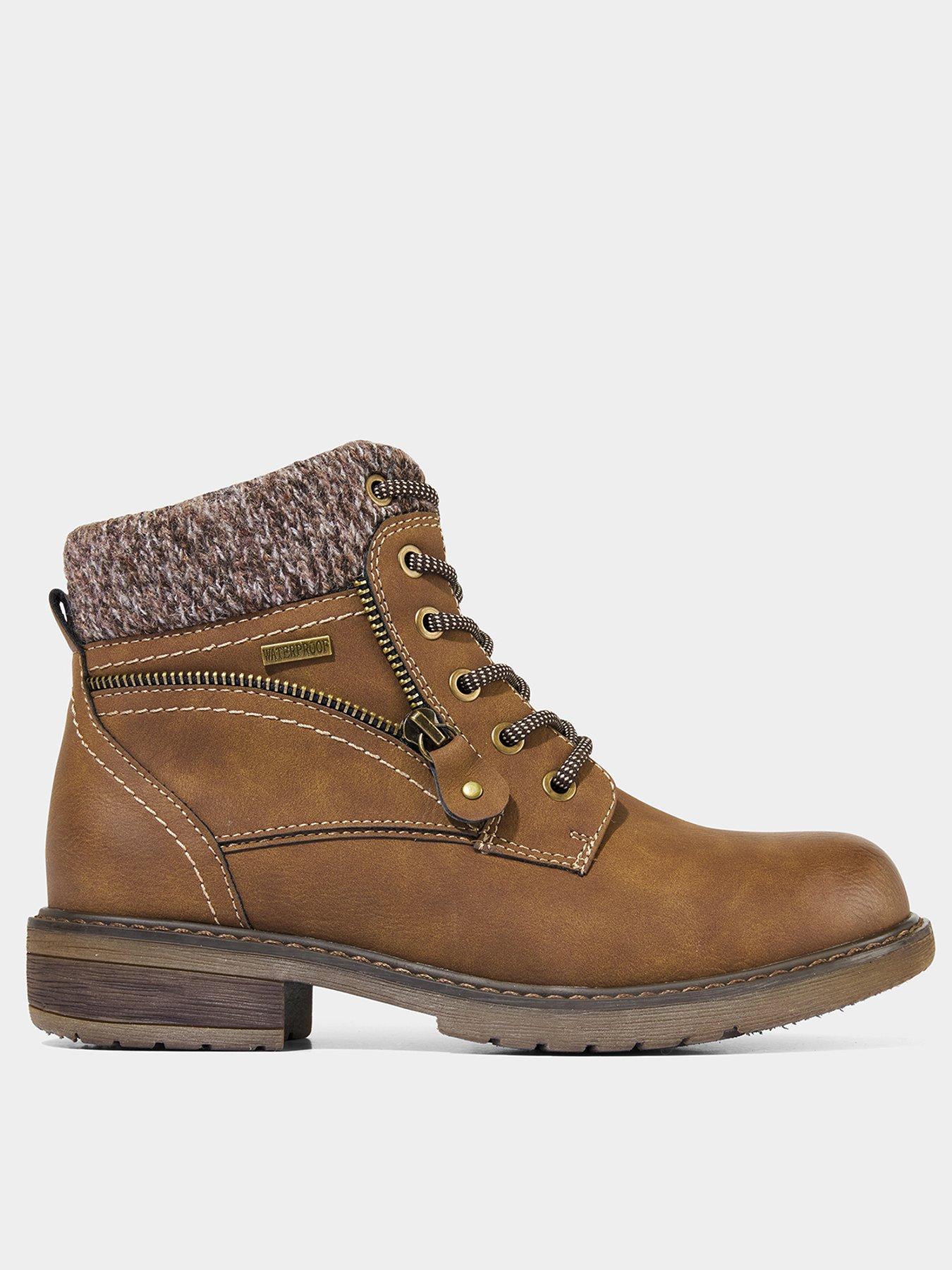undefined Autumn Walk Cosy Ankle Boots - Tan