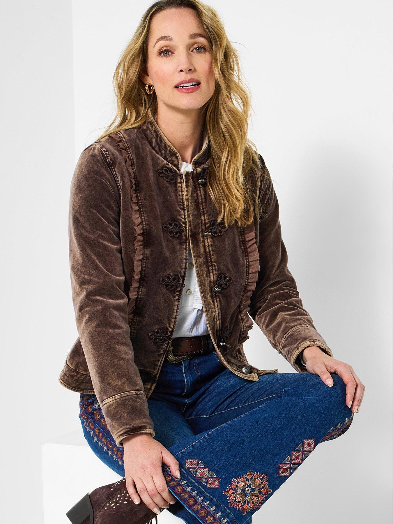 undefined Victoriana Velvet Jacket - Mocha