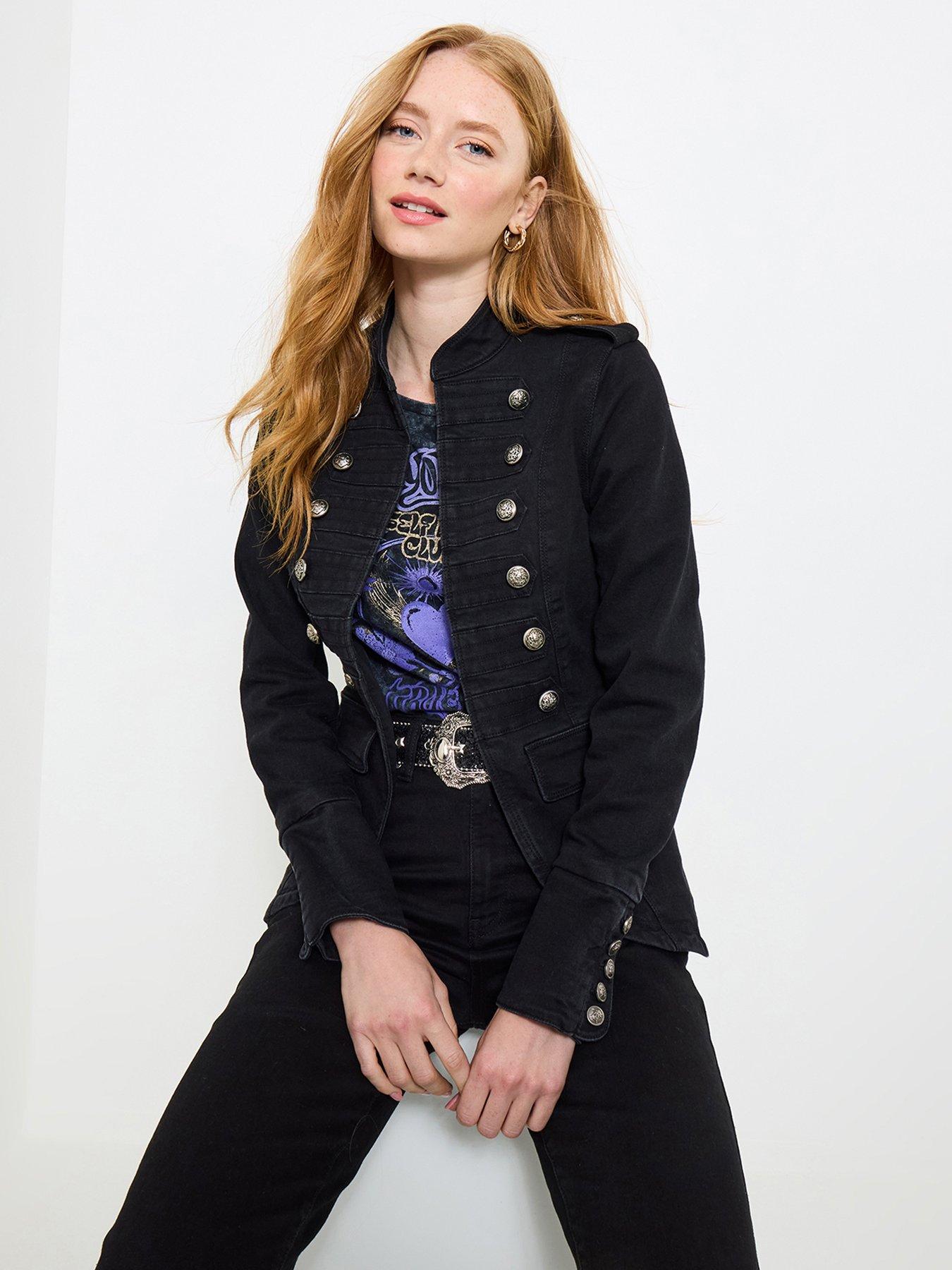 undefined Ultimate Denim Military Jacket - Black