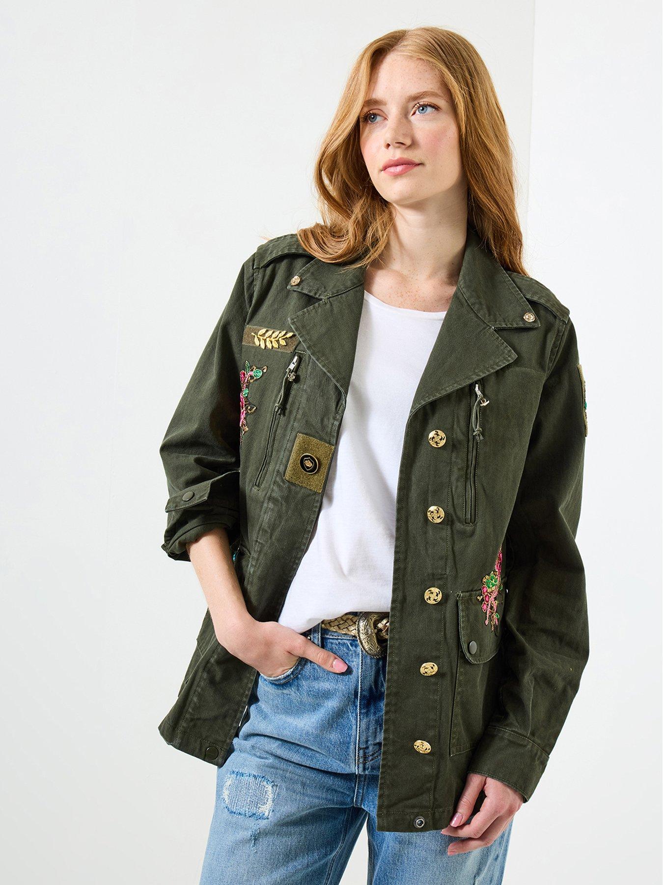 Image 1 of 6 of Joe Browns Astrid Embellished Utility Jacket - Khaki