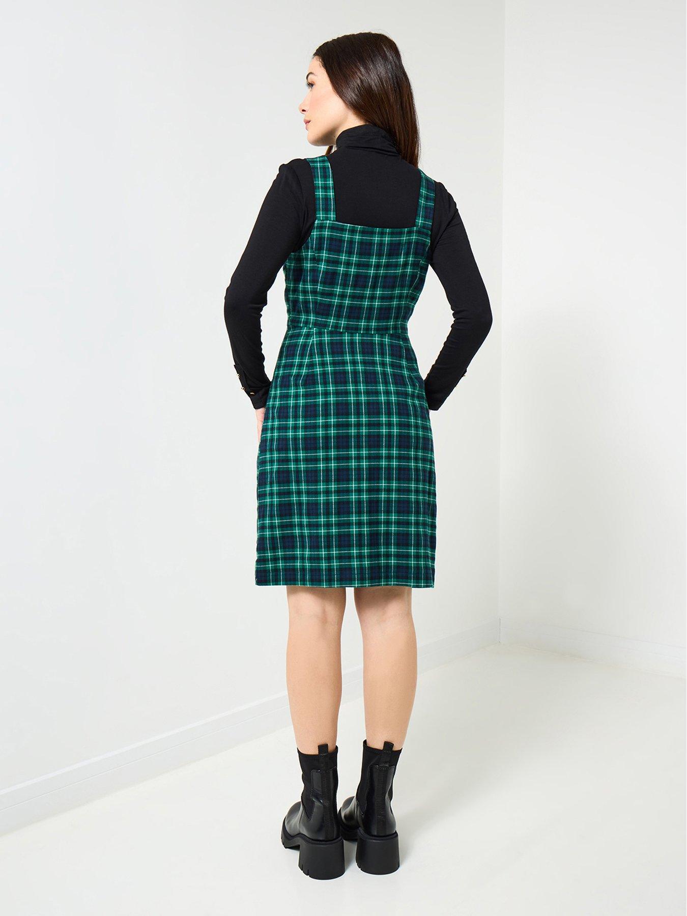 Image 2 of 5 of Joe Browns Trixie Check Pinafore - Green