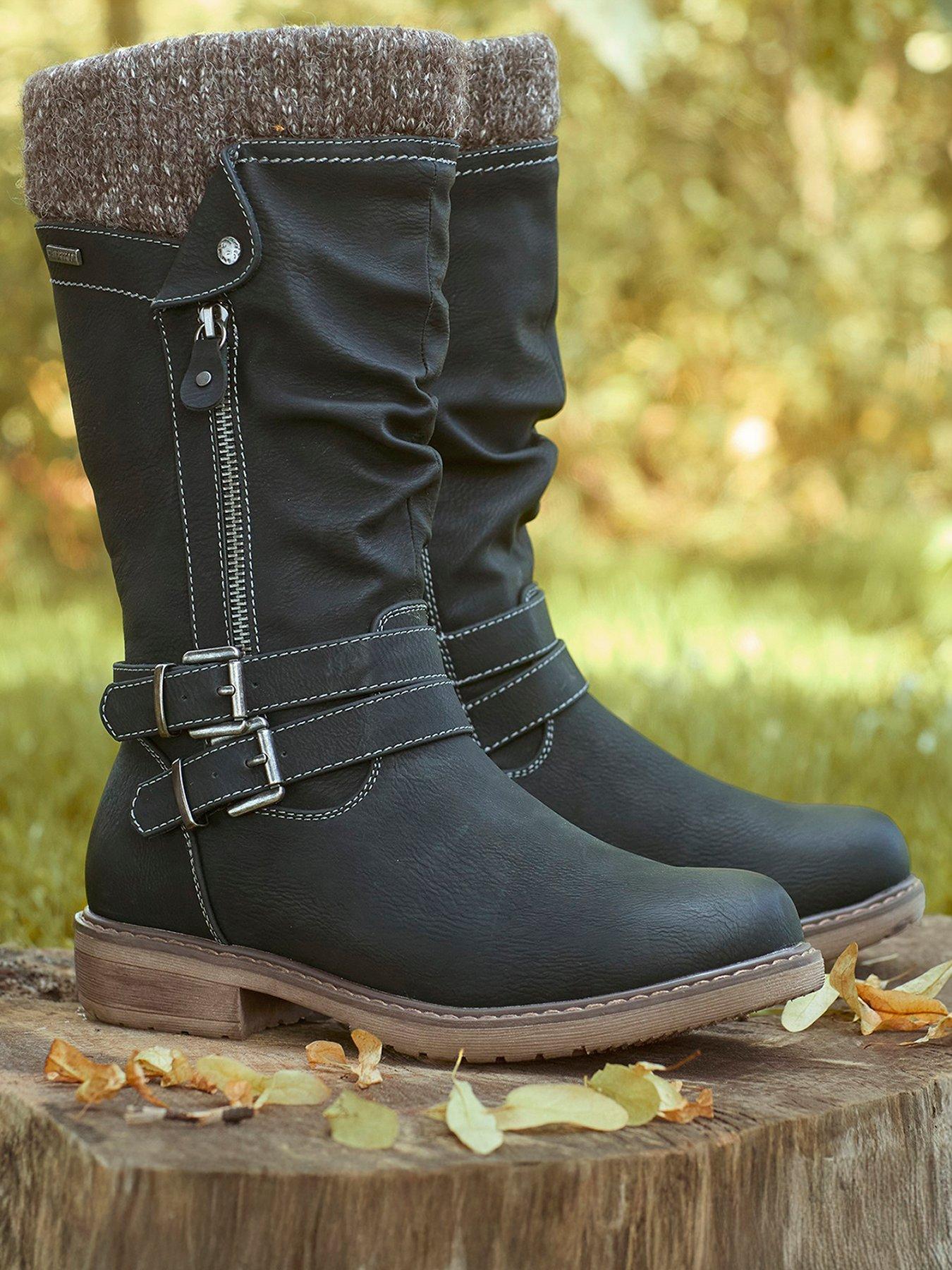 Image 2 of 7 of Joe Browns Peyton Knitted Top Long Boots - Black