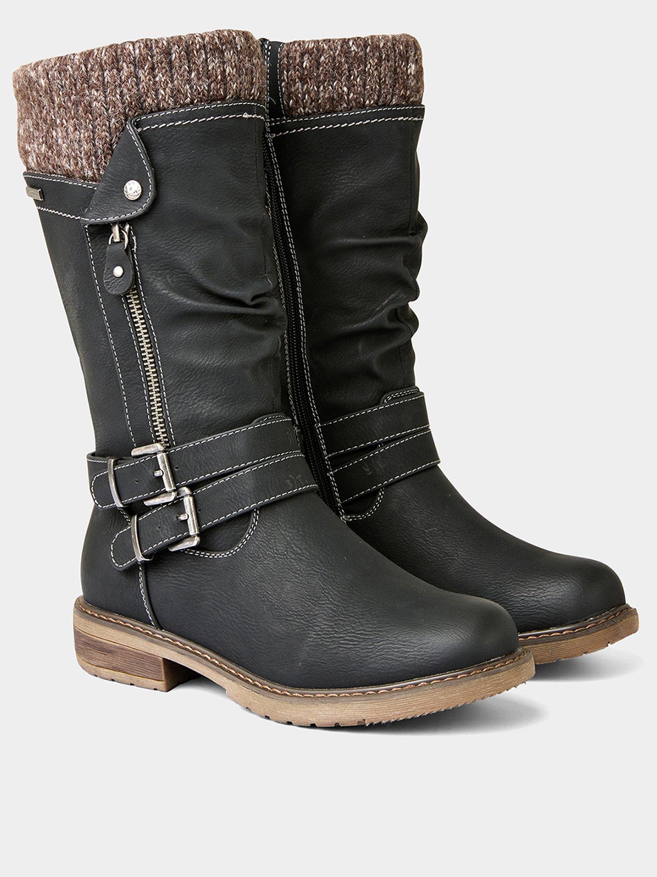 Image 3 of 7 of Joe Browns Peyton Knitted Top Long Boots - Black
