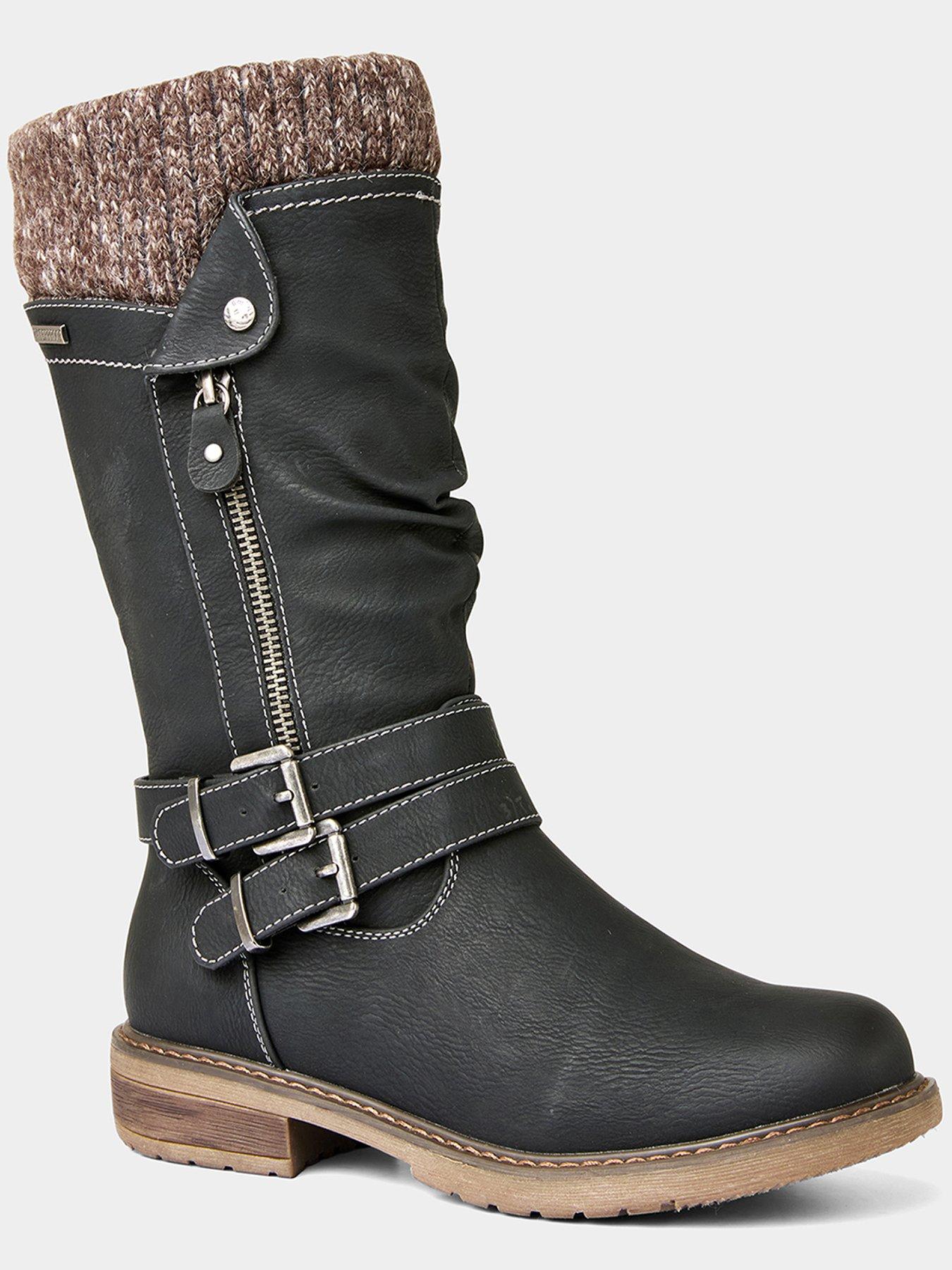 Image 4 of 7 of Joe Browns Peyton Knitted Top Long Boots - Black
