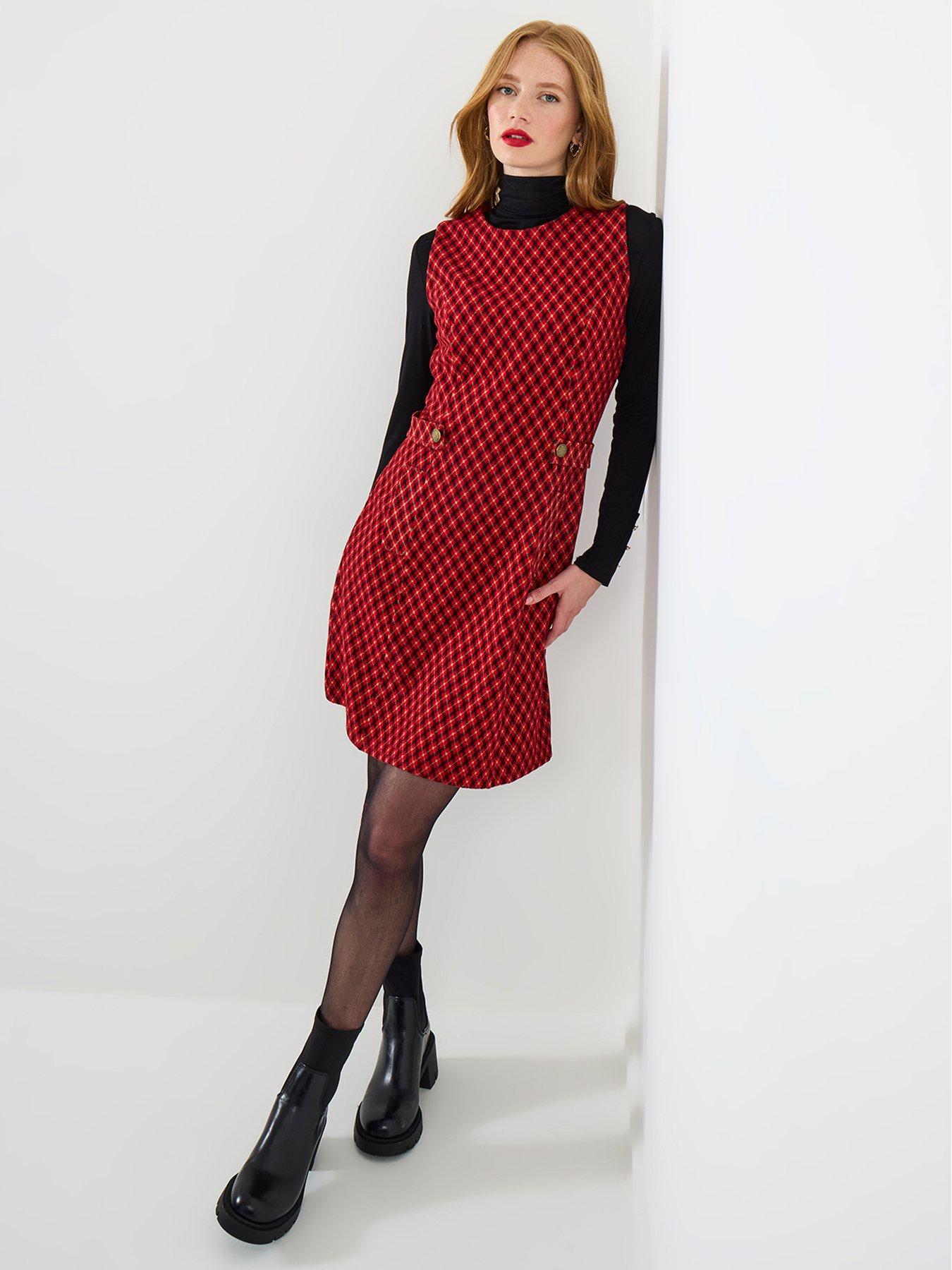 Image 4 of 6 of Joe Browns Statement Pinafore Dress - Red