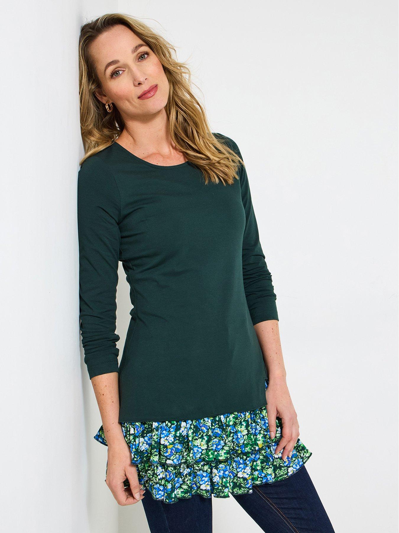 undefined Autumn Cosy Tunic Top - Green