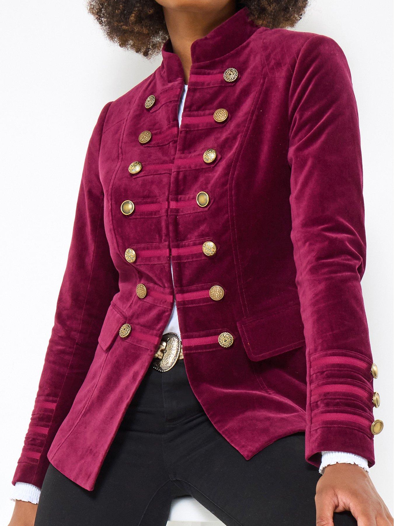 Image 3 of 6 of Joe Browns Helena Moleskin Military Jacket - Magenta