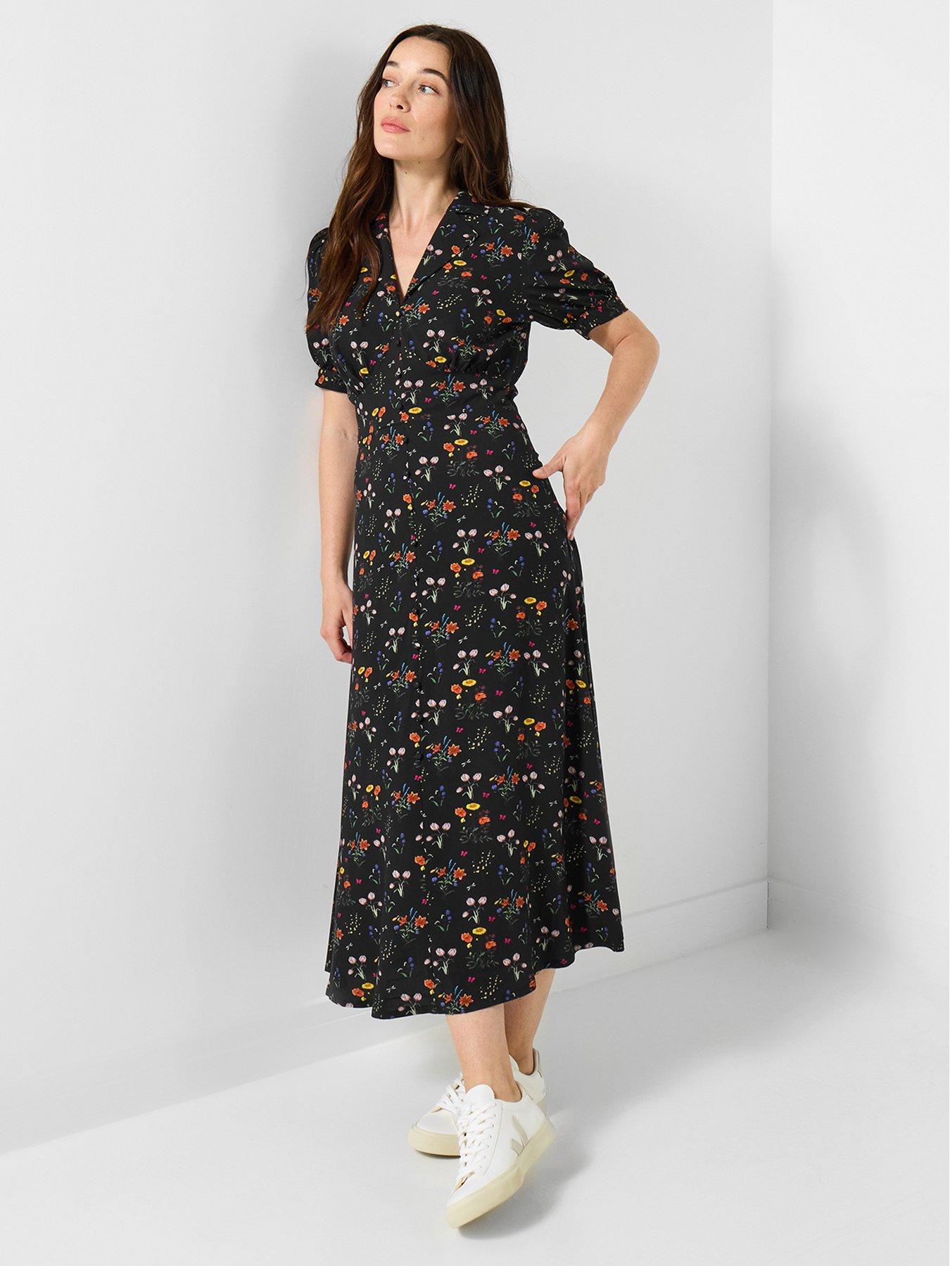 undefined Pop Of Colour Tea Dress  - Black