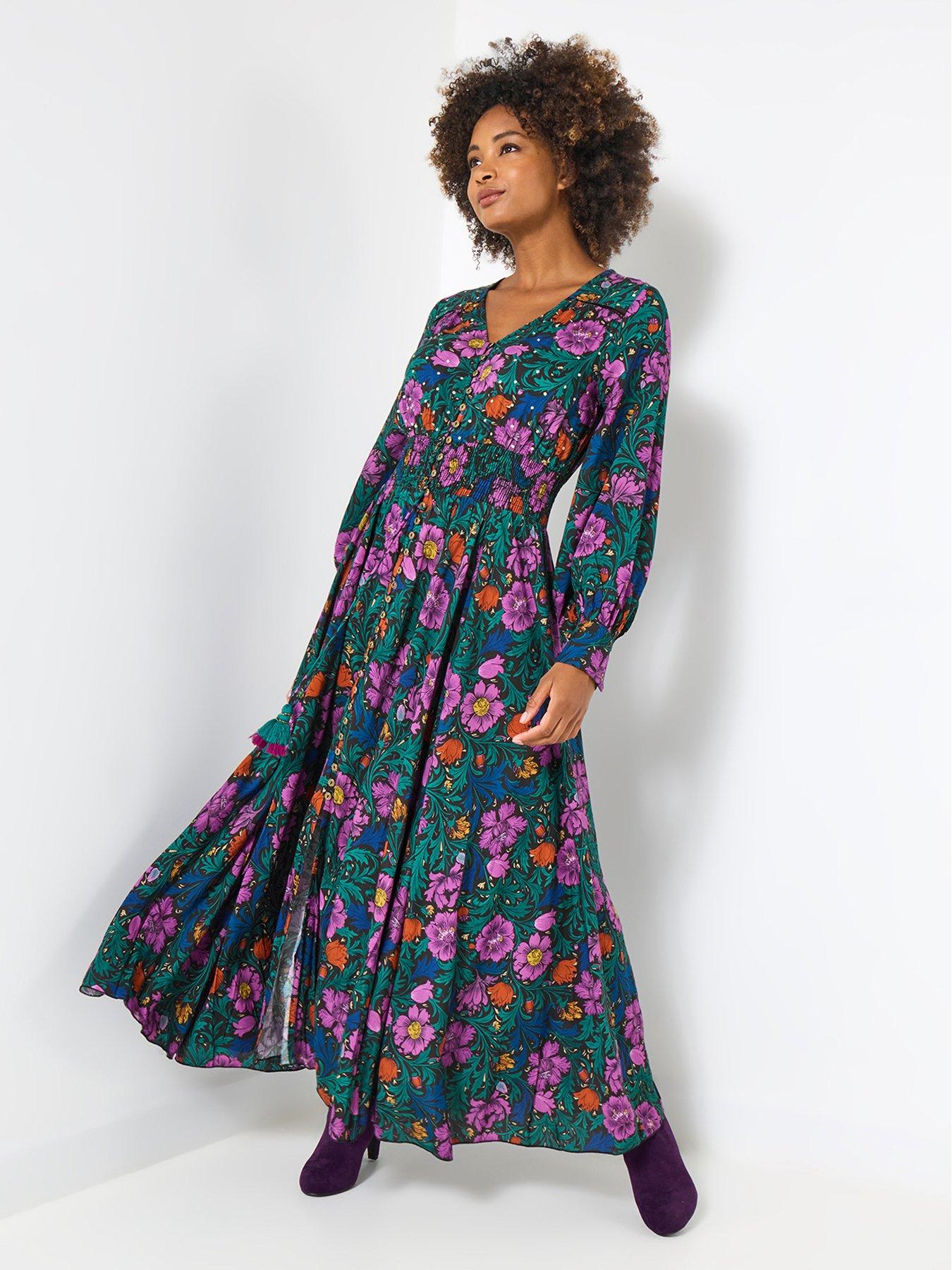  image of joe-browns-whimsical-wonders-floral-maxi-dress-black