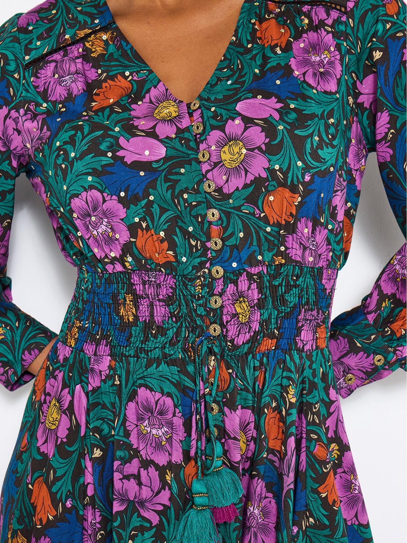  image of joe-browns-whimsical-wonders-floral-maxi-dress-black