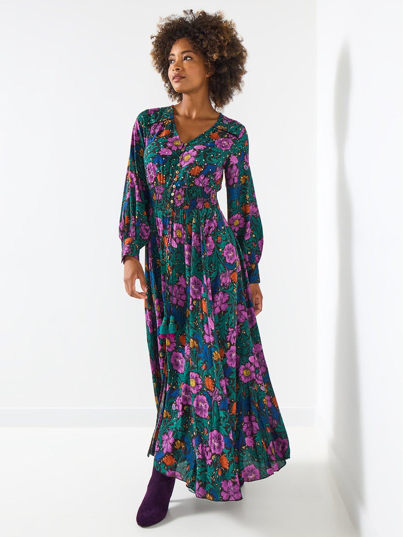  image of joe-browns-whimsical-wonders-floral-maxi-dress-black