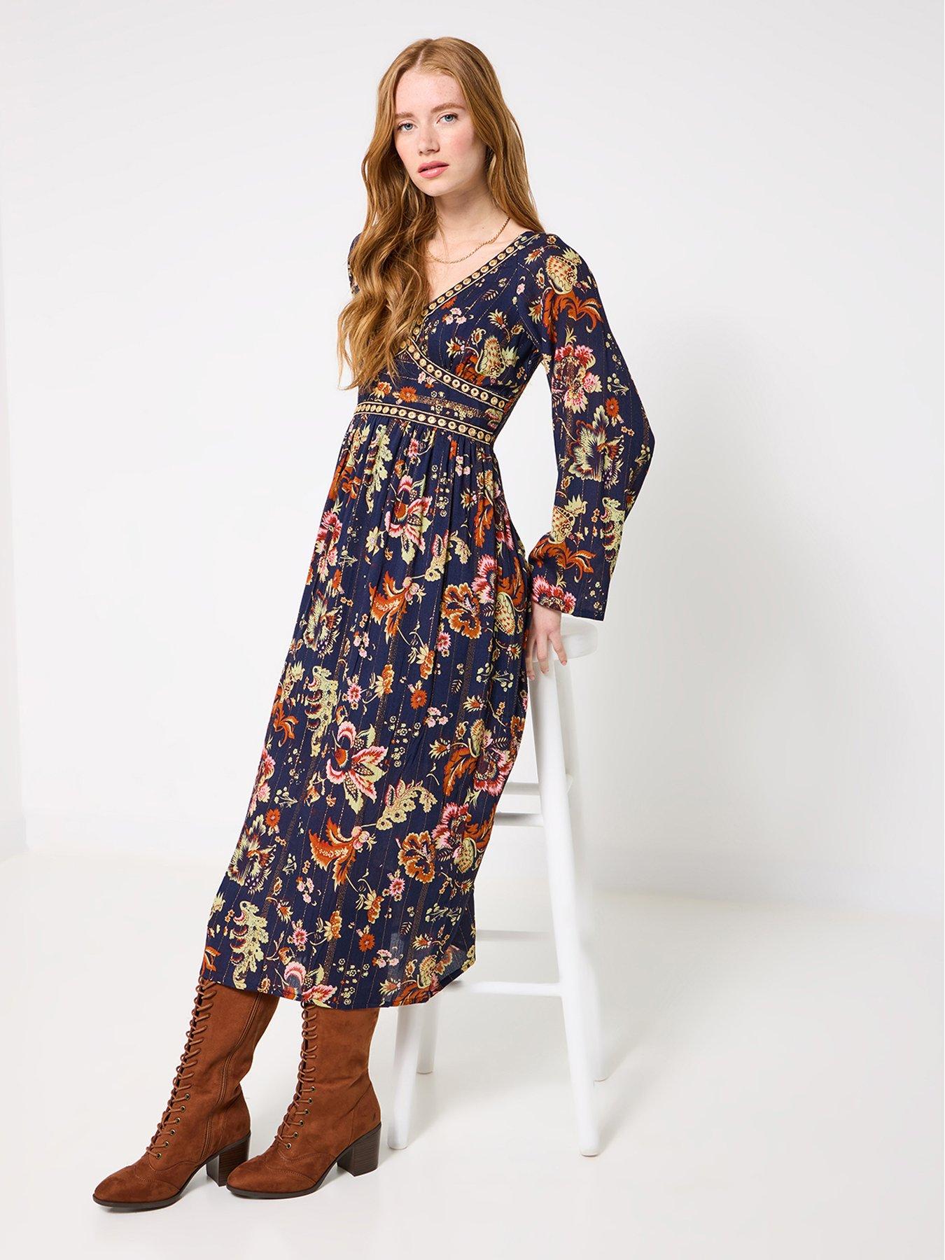  image of joe-browns-isobella-mirror-trim-dress-navy