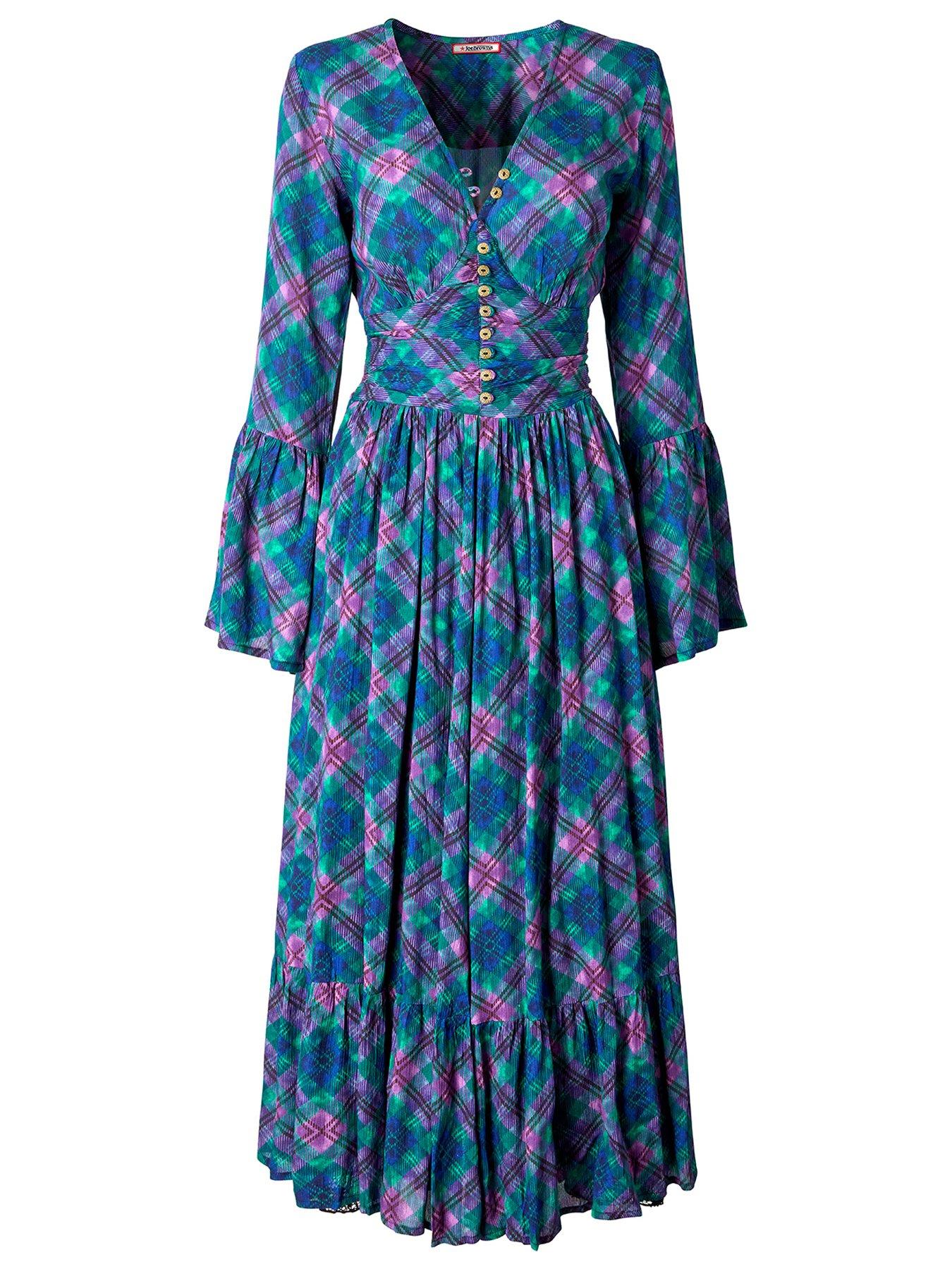 Image 6 of 6 of Joe Browns Isla Printed Check Dress - Green