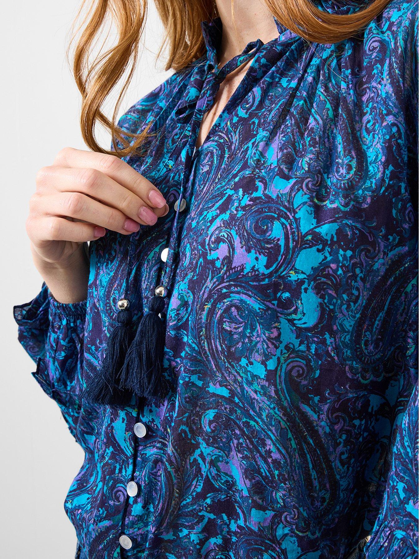 Image 3 of 6 of Joe Browns Charlotte Paisley Printed Top - Blue
