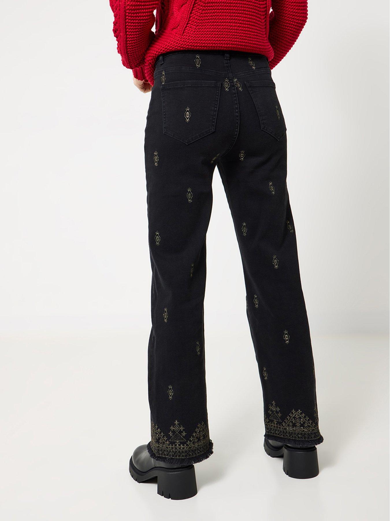 Image 2 of 6 of Joe Browns Selena Embroidered Straight Leg Jeans - Black