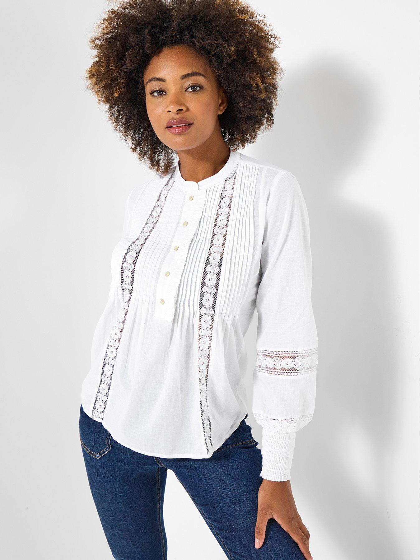 Image 1 of 5 of Joe Browns Romantic Lace Trim Blouse - White