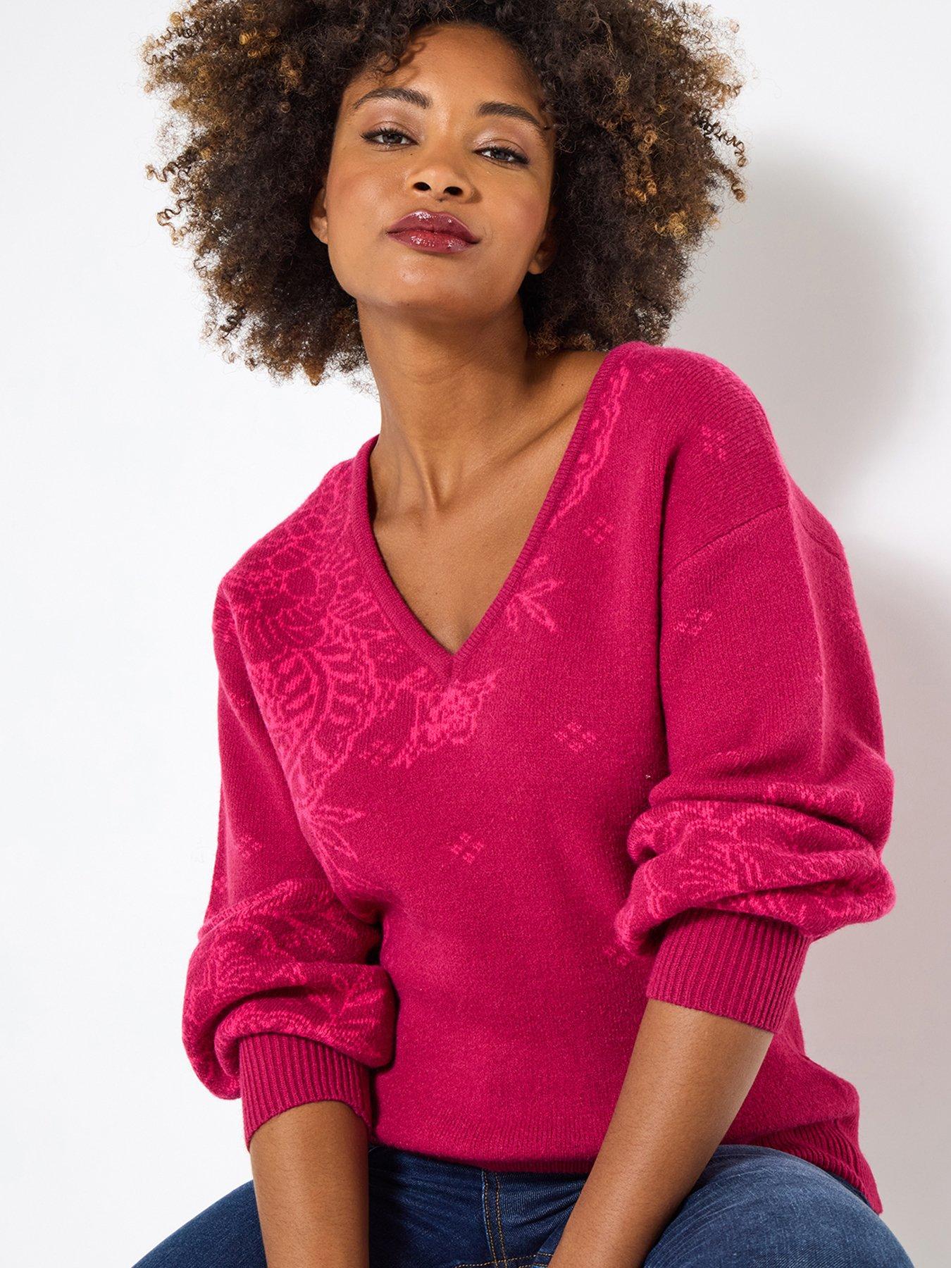 undefined Perfect Paisley V- Neck Jumper - Pink