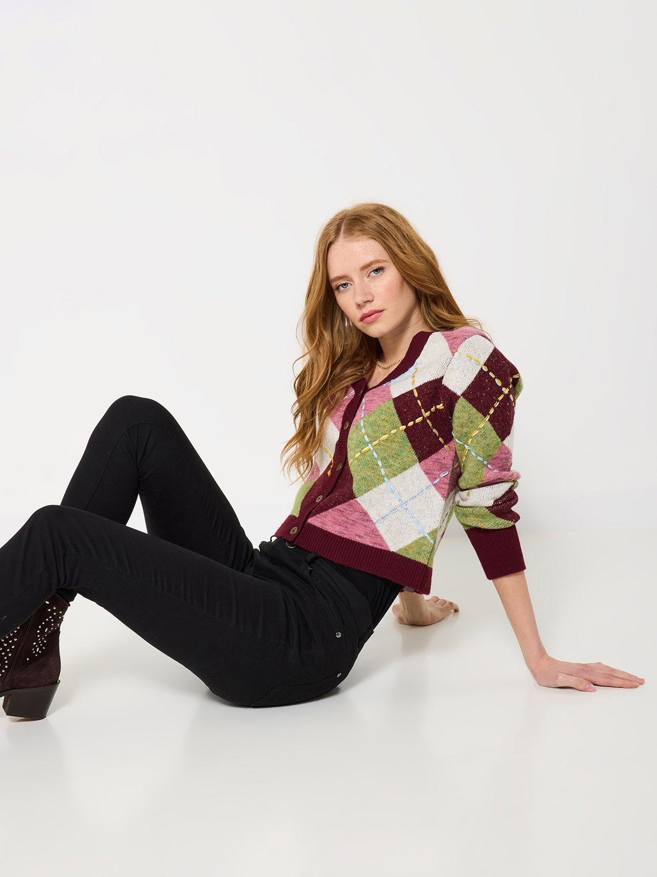 Image 3 of 6 of Joe Browns Amazing Argyle Cardigan - Berry