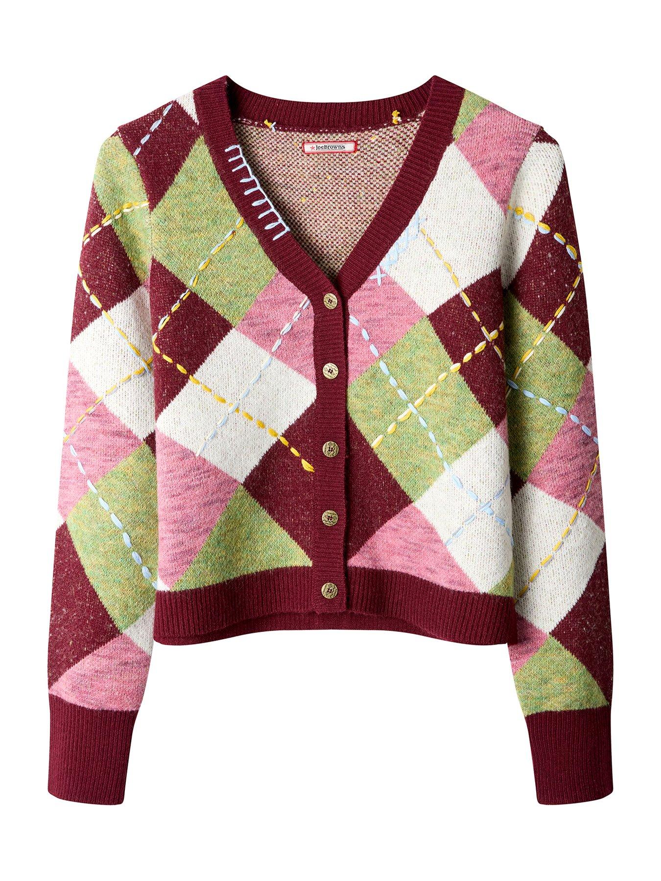 Image 6 of 6 of Joe Browns Amazing Argyle Cardigan - Berry