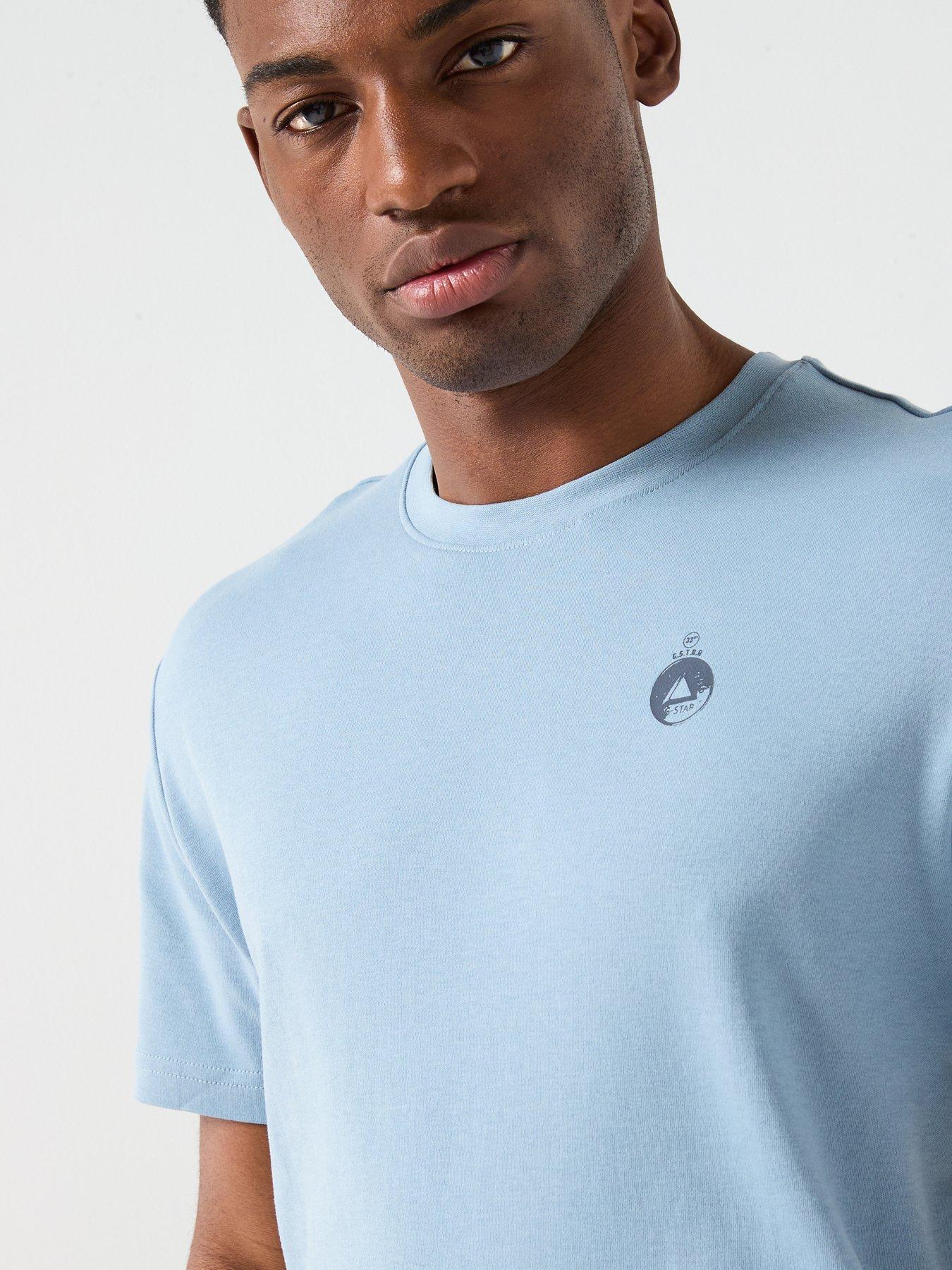  image of g-star-raw-trims-back-graphic-t-shirt-blue