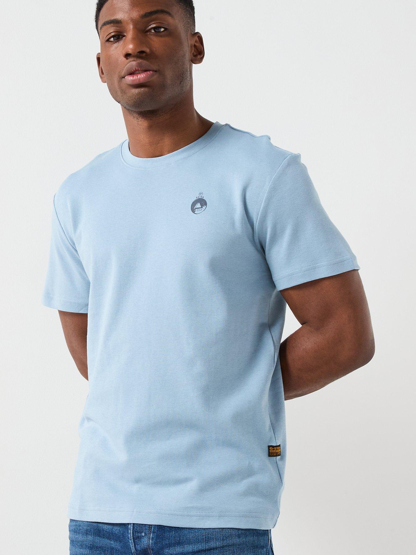  image of g-star-raw-trims-back-graphic-t-shirt-blue