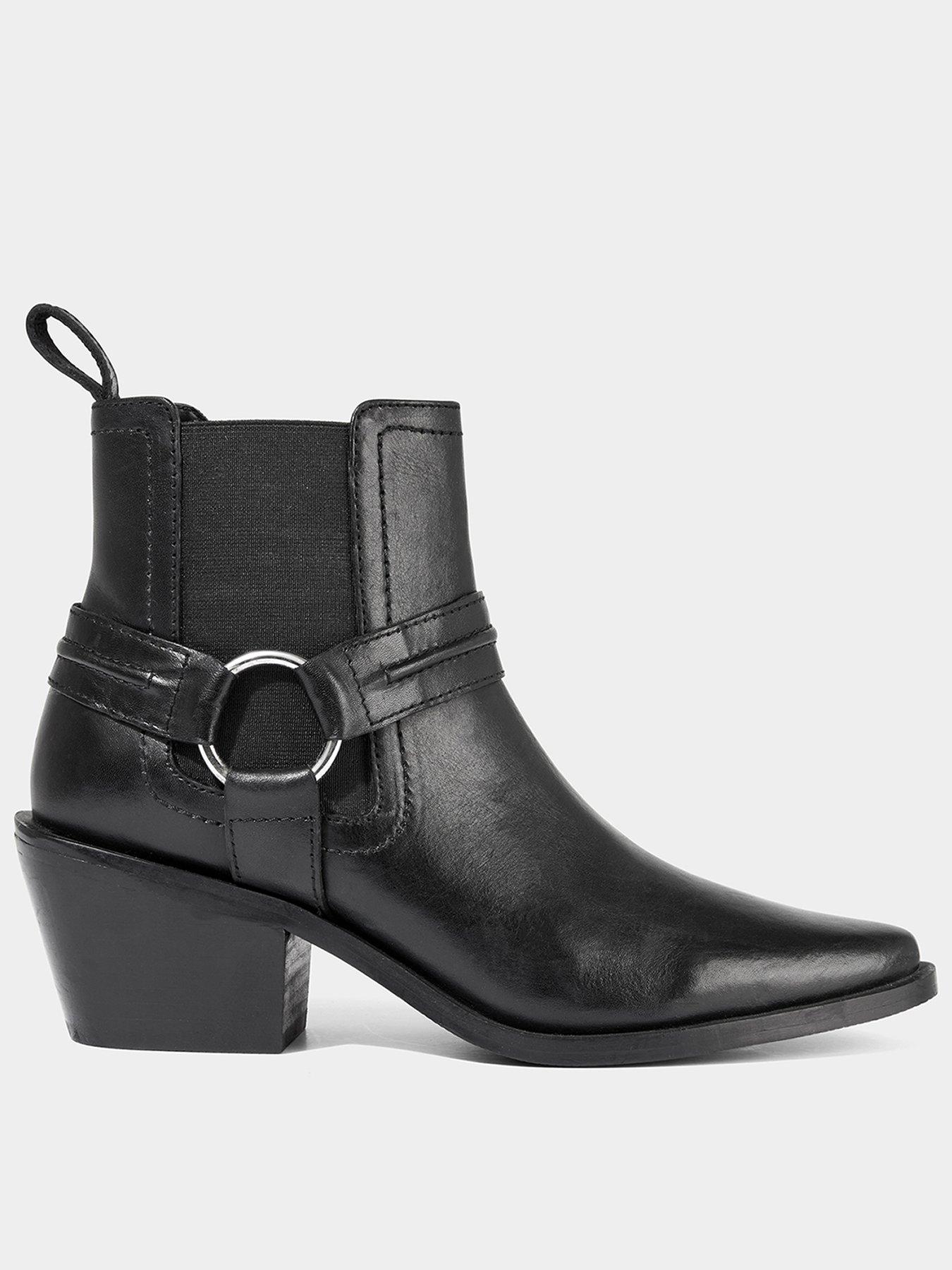 undefined Smart Ride Leather Ankle Boots - Black