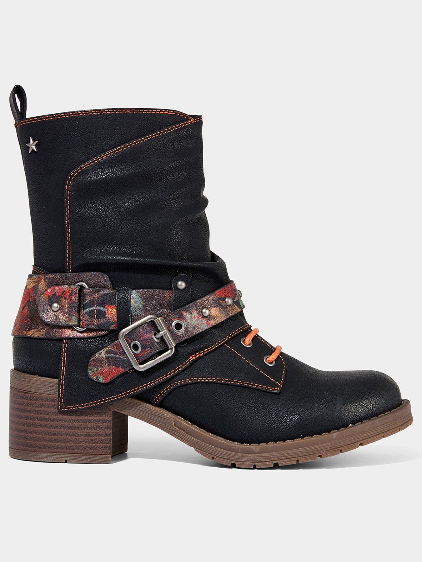 undefined Wild And Free Strappy Ankle Boots - Black Multi