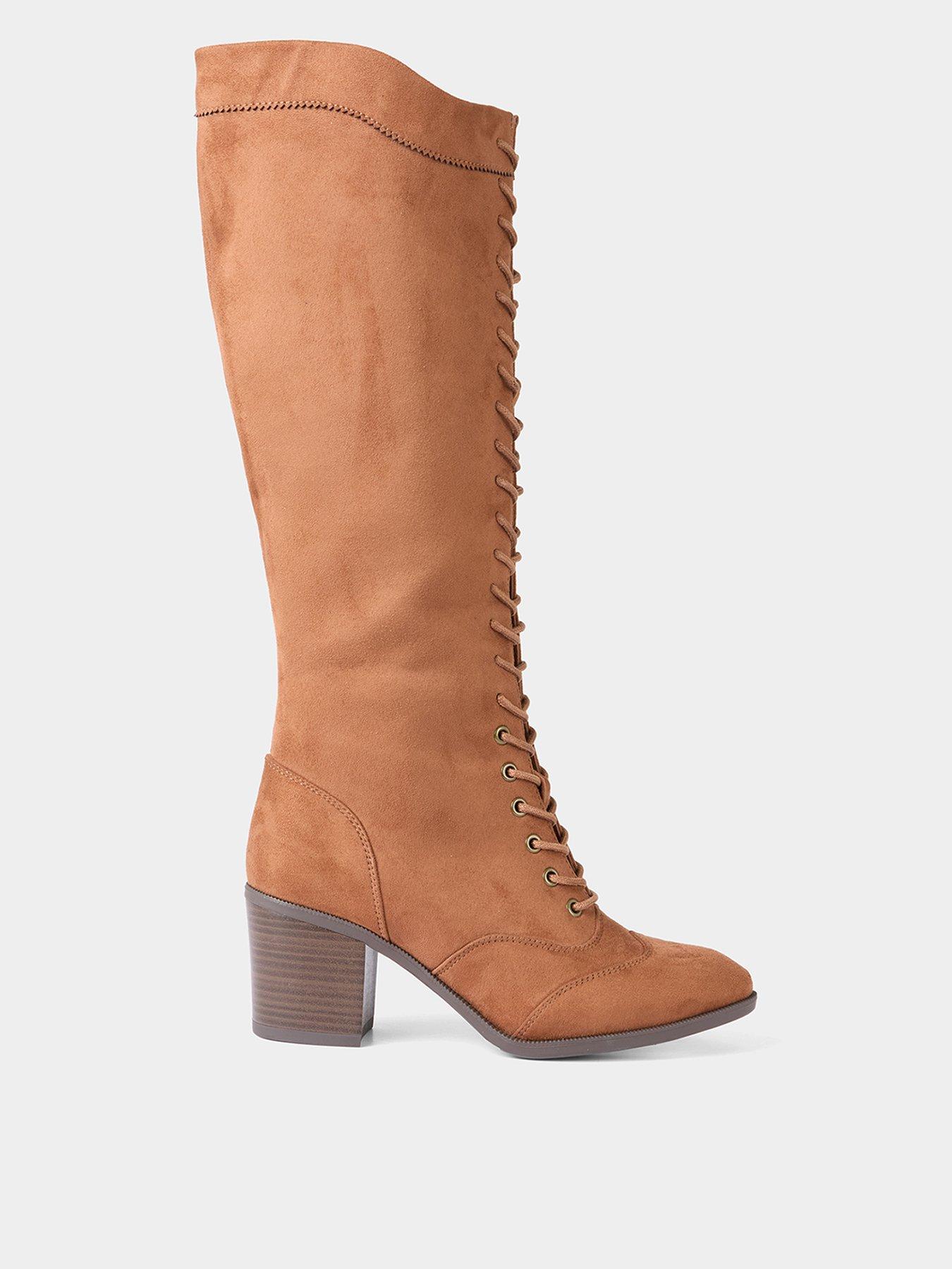 undefined My Own Way Lace Up Boots - Tan