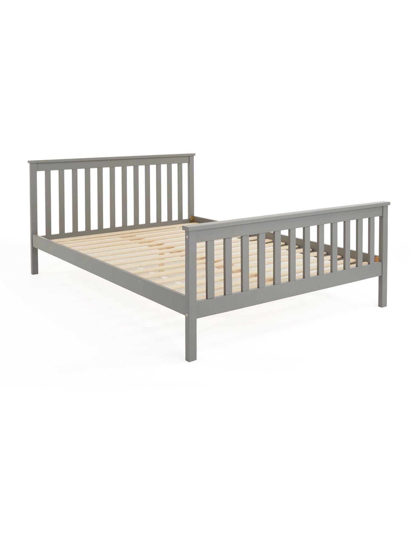  image of very-home-dawson-wooden-bed-with-mattress-options-buy-amp-save-grey-fscreg-certified
