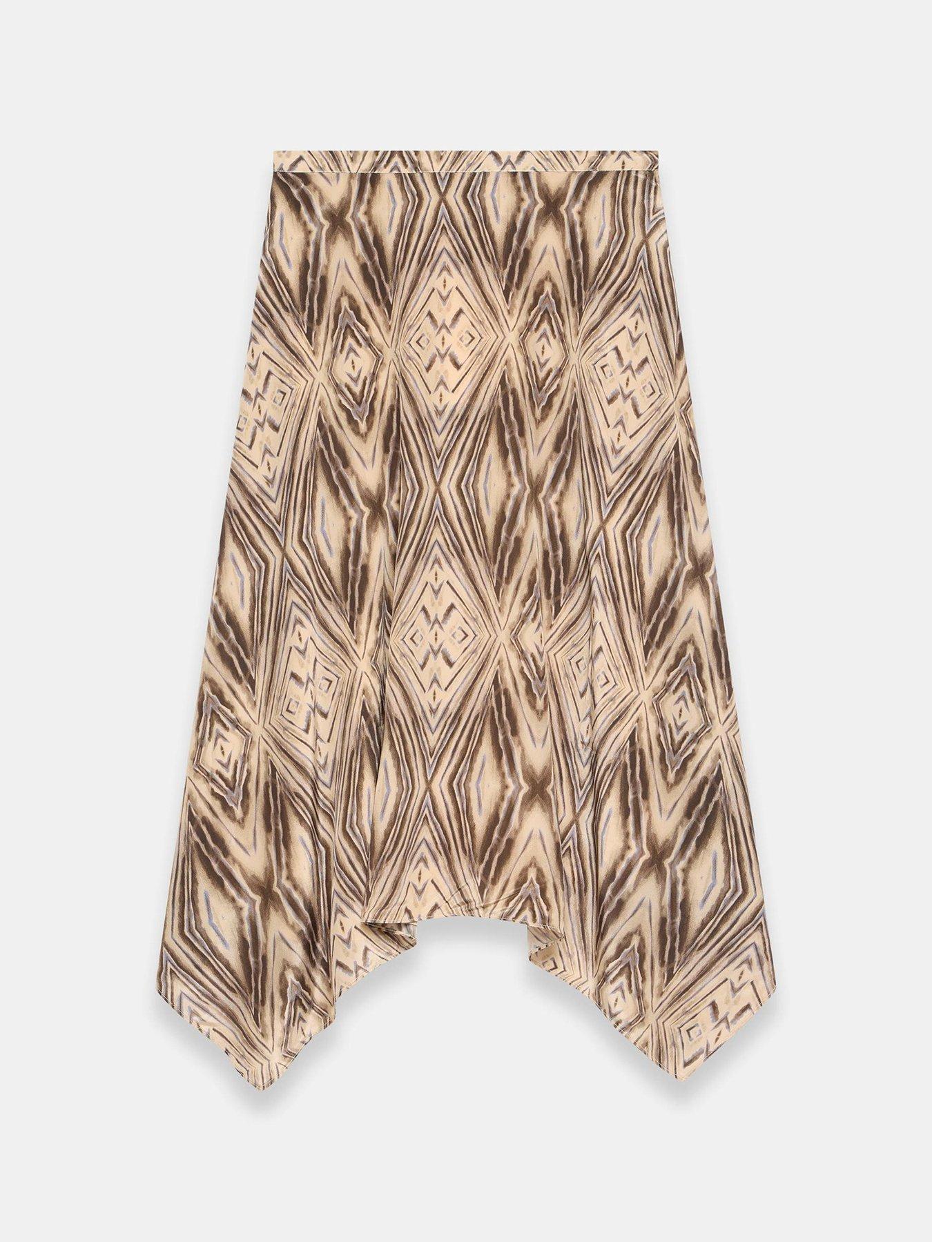 Image 5 of 6 of Mint Velvet Geo Print Skirt - Brown