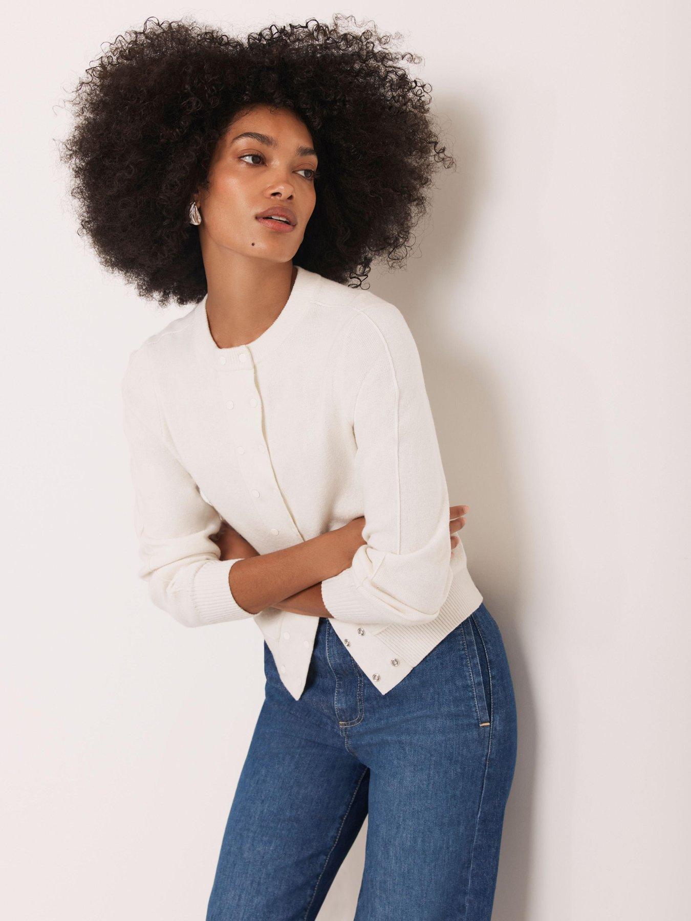 undefined Double Button Cardigan - Cream