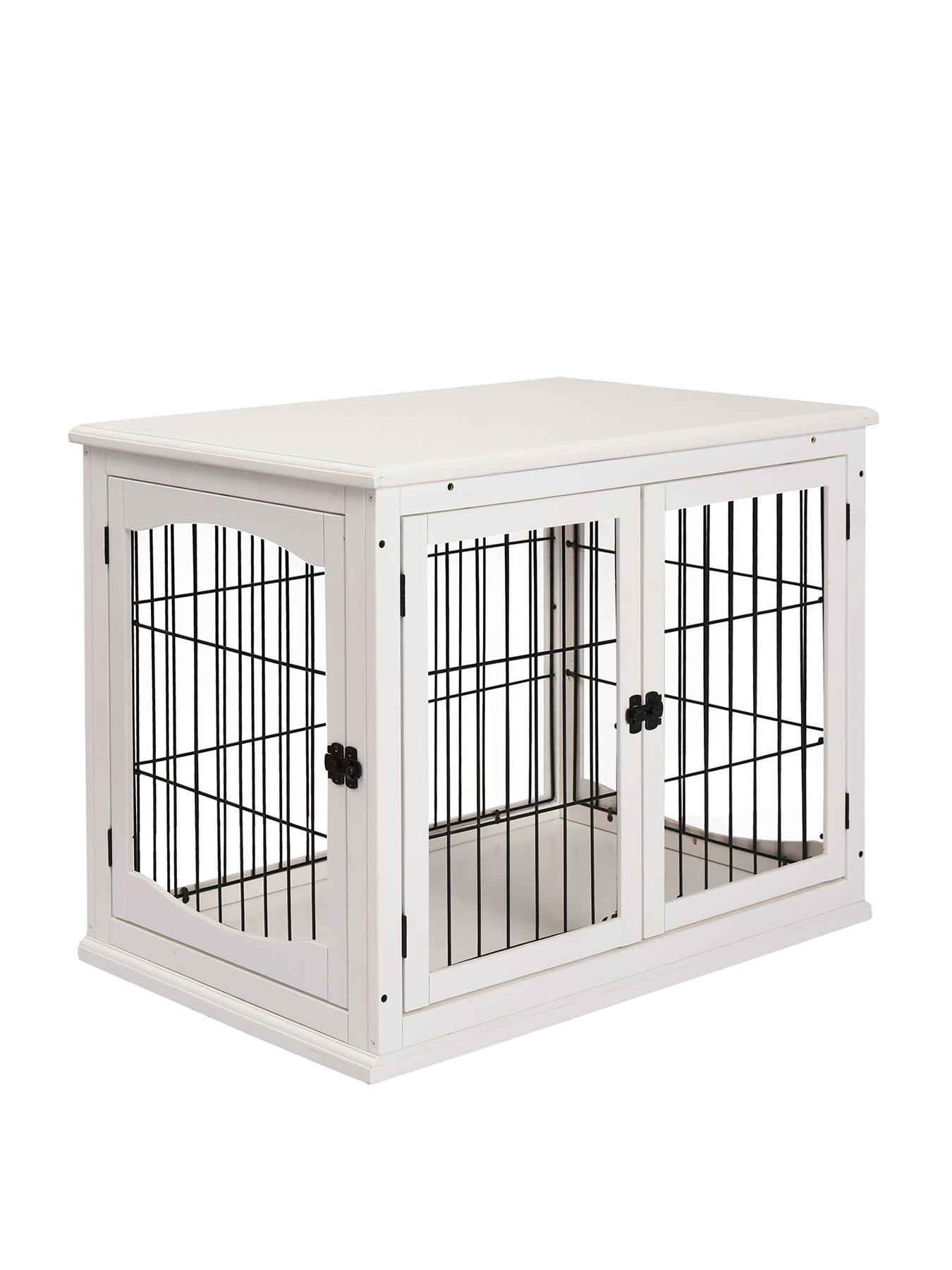Image 2 of 7 of PawHut Dog Crate End Table  for Medium Dog White