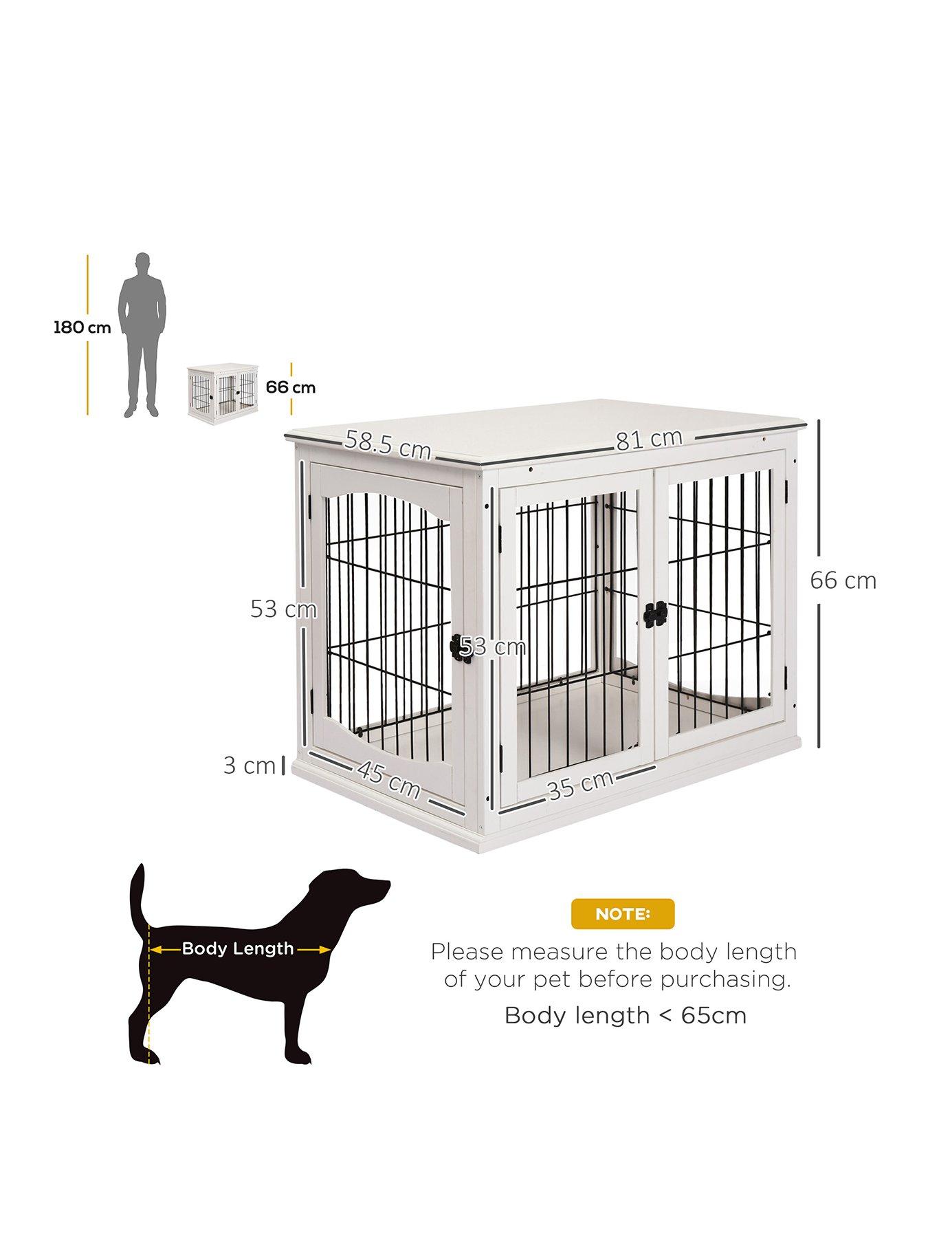 Image 3 of 7 of PawHut Dog Crate End Table  for Medium Dog White