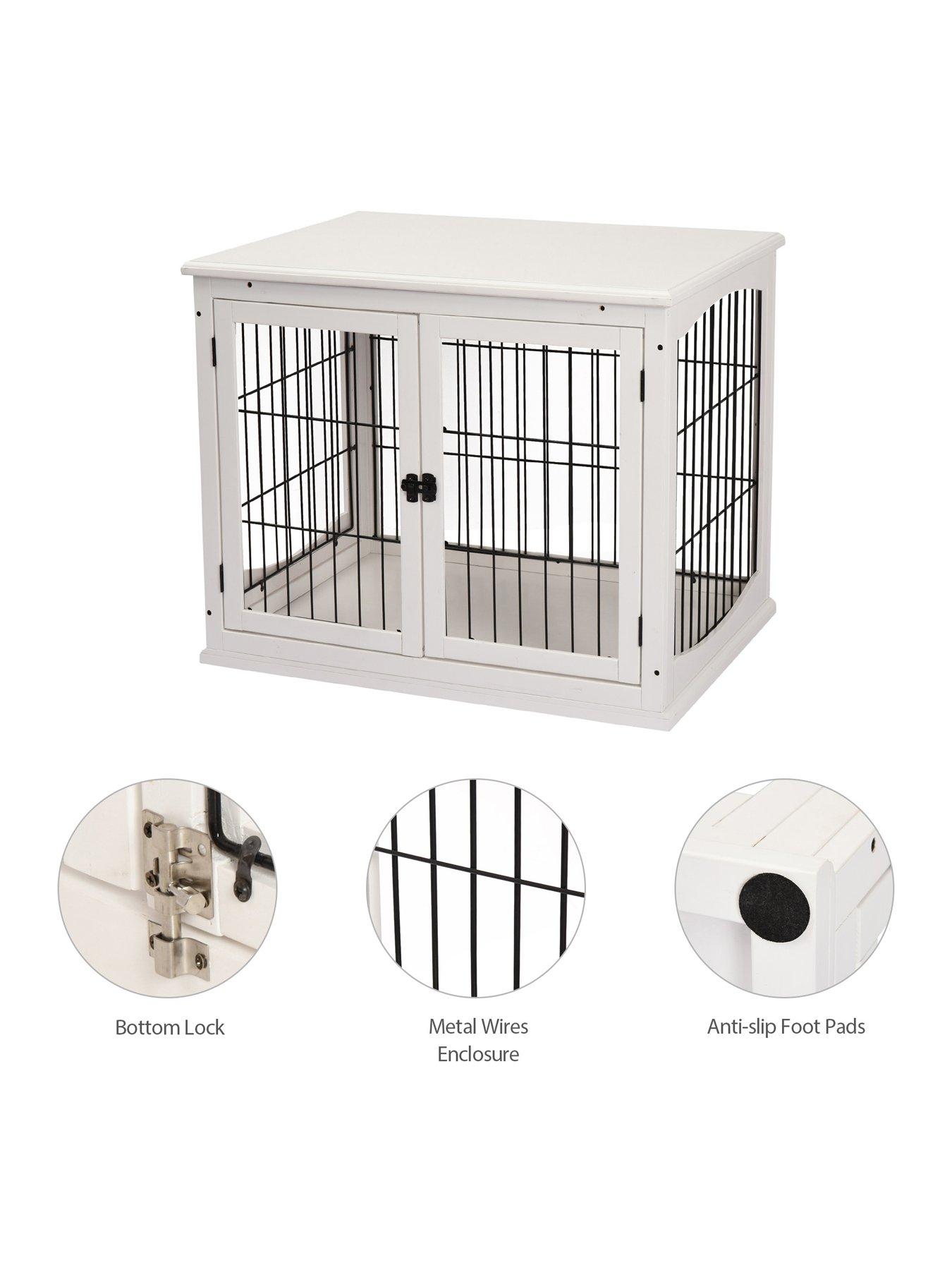 Image 6 of 7 of PawHut Dog Crate End Table  for Medium Dog White