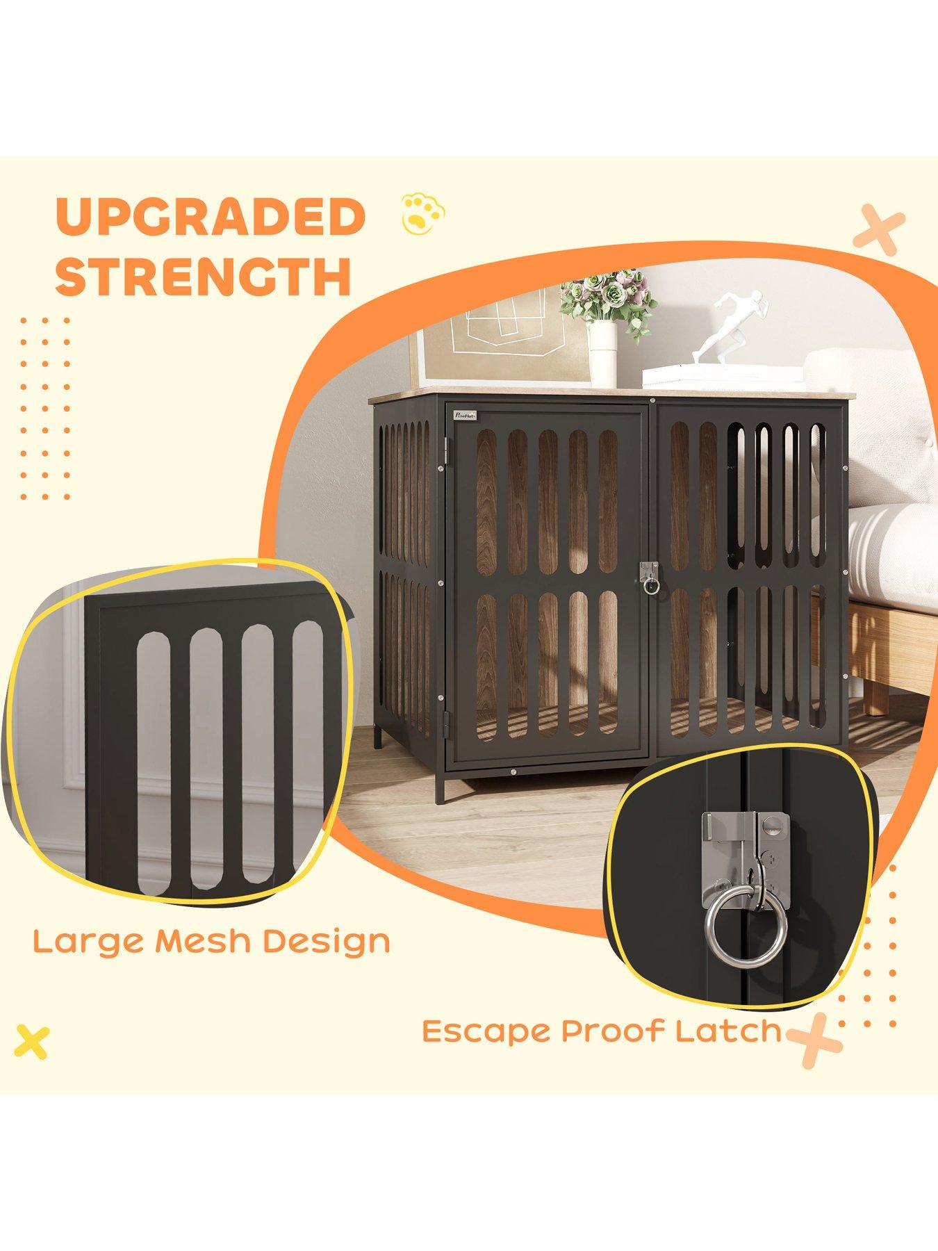 Image 6 of 7 of PawHut Dog Crate Furniture with Anti-Chew Resistant Mesh for Medium Dogs