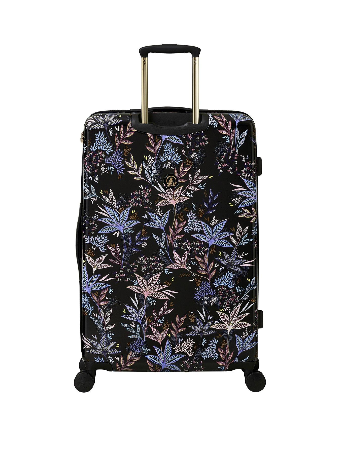 Image 2 of 7 of Sara Miller Black Botanic Large Suitcase