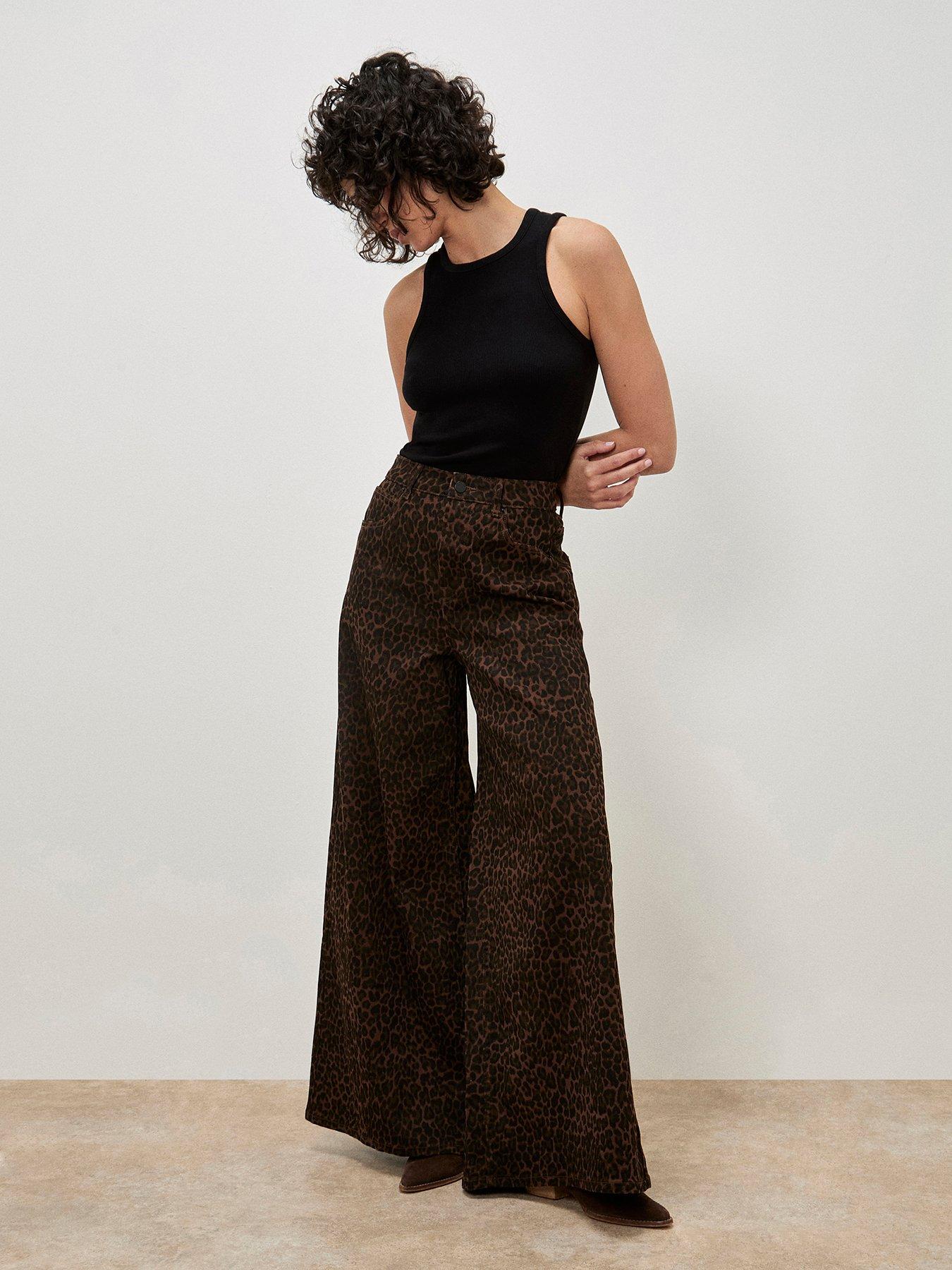 undefined Leopard Zoe Jeans - Brown