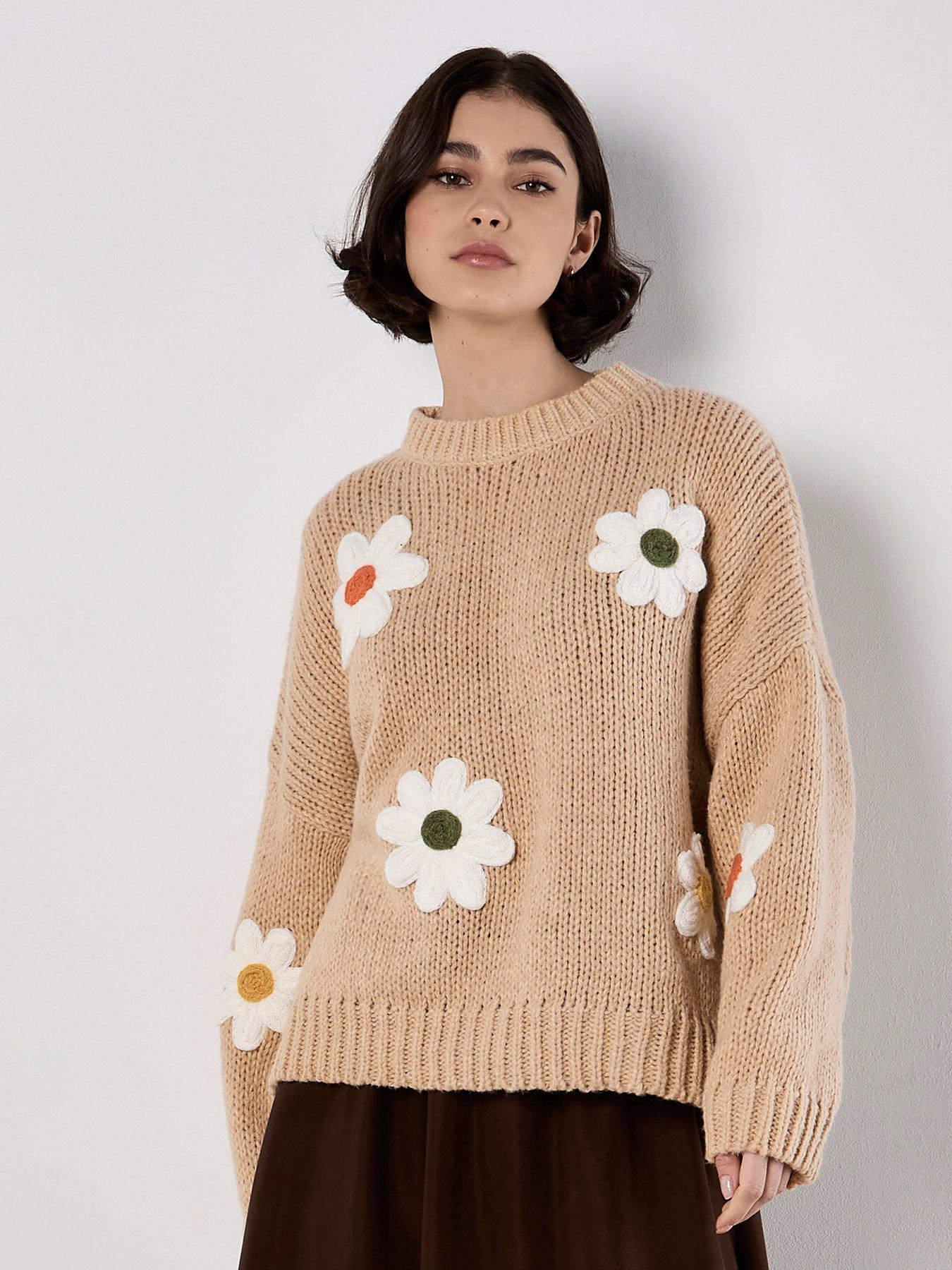 undefined Embroidered Pure Daisies Jumper - Beige