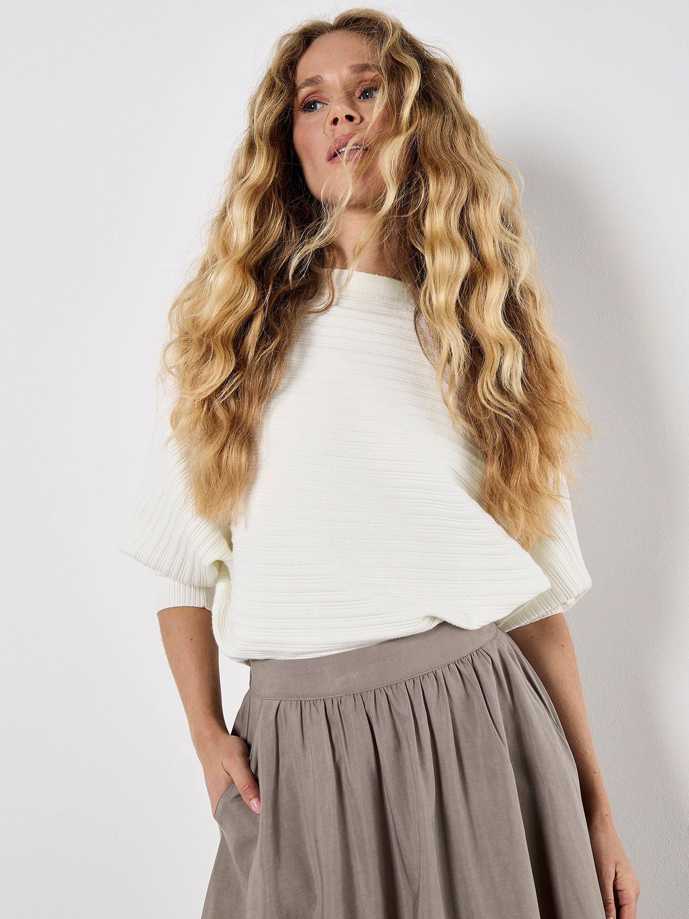 Image 4 of 4 of Apricot Peach Slub A-Line Midaxi Skirt - Grey