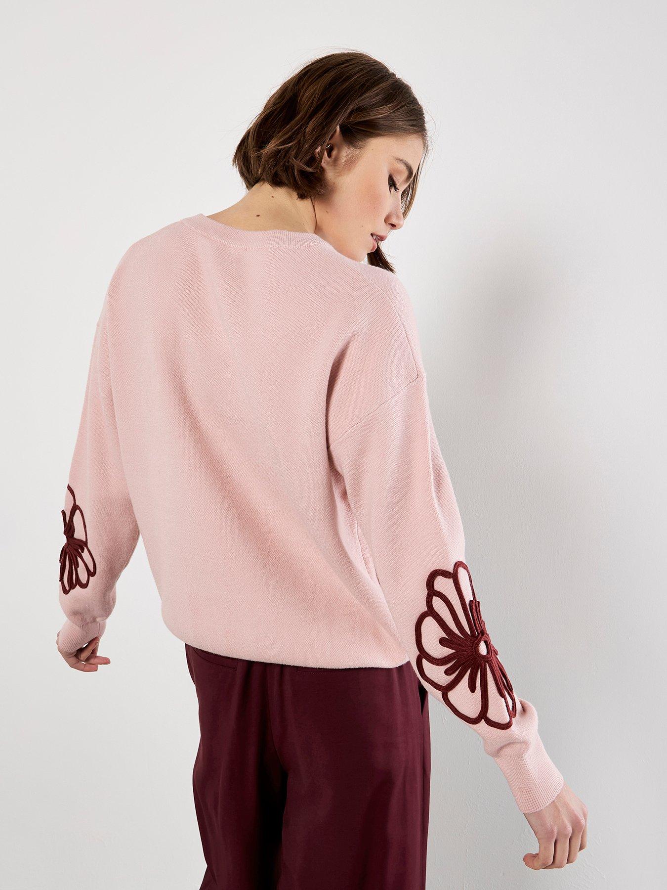 Image 2 of 4 of Apricot Cornelli Embroidered Big Flower Jumper