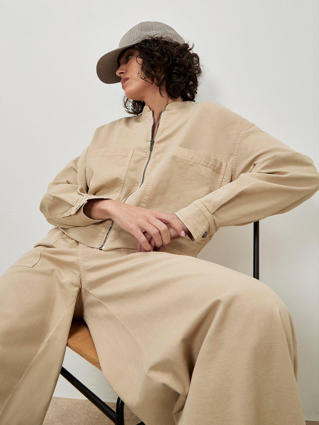  image of apricot-denim-bomber-jacket-white