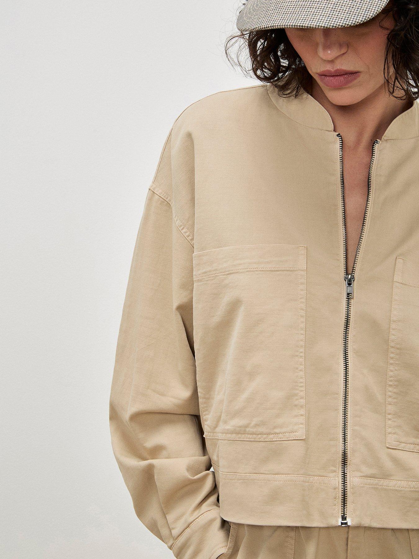  image of apricot-denim-bomber-jacket-white