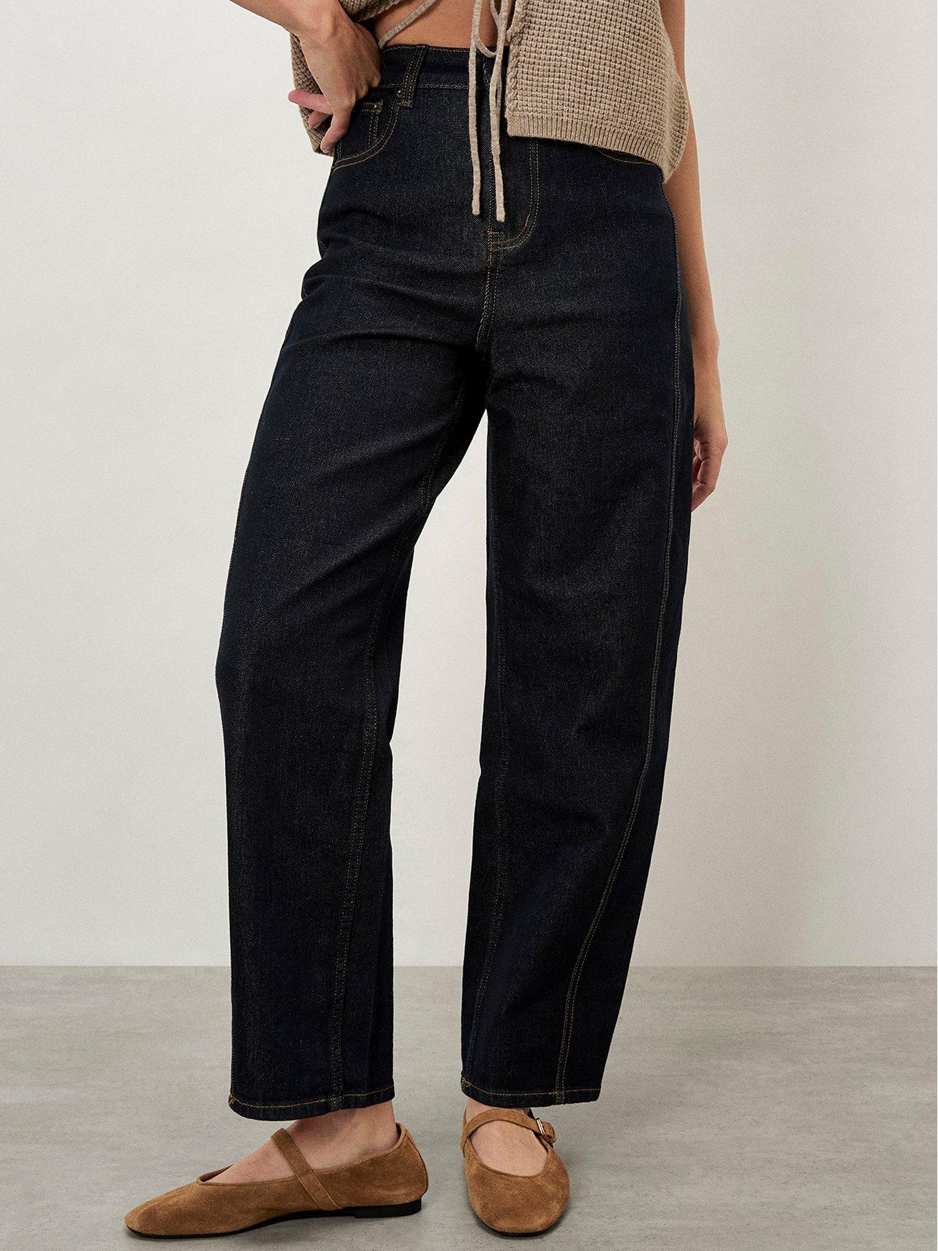 Image 3 of 4 of Apricot Aiko Barrel Jeans - Blue