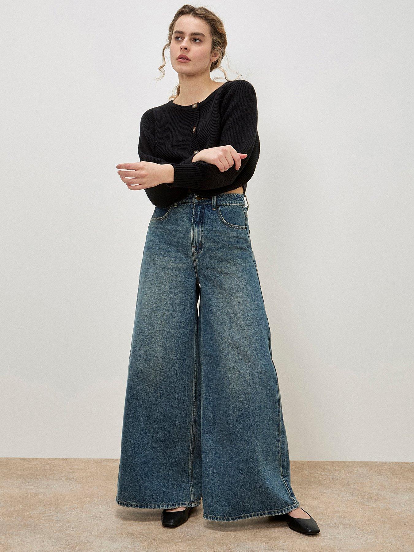 undefined Zoe Palazzo Jeans - Blue