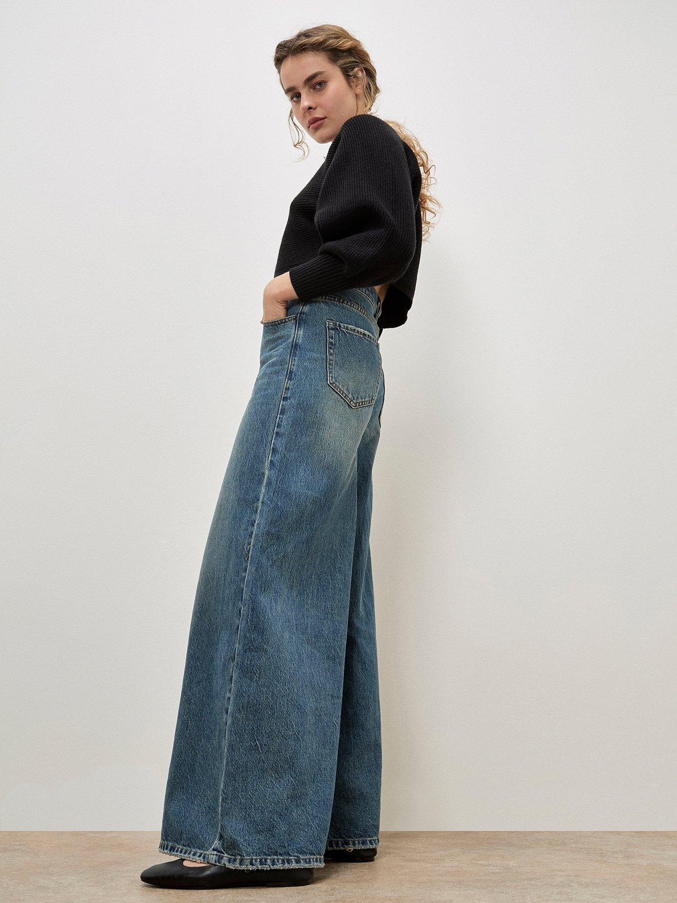 Image 3 of 5 of Apricot Zoe Palazzo Jeans - Blue